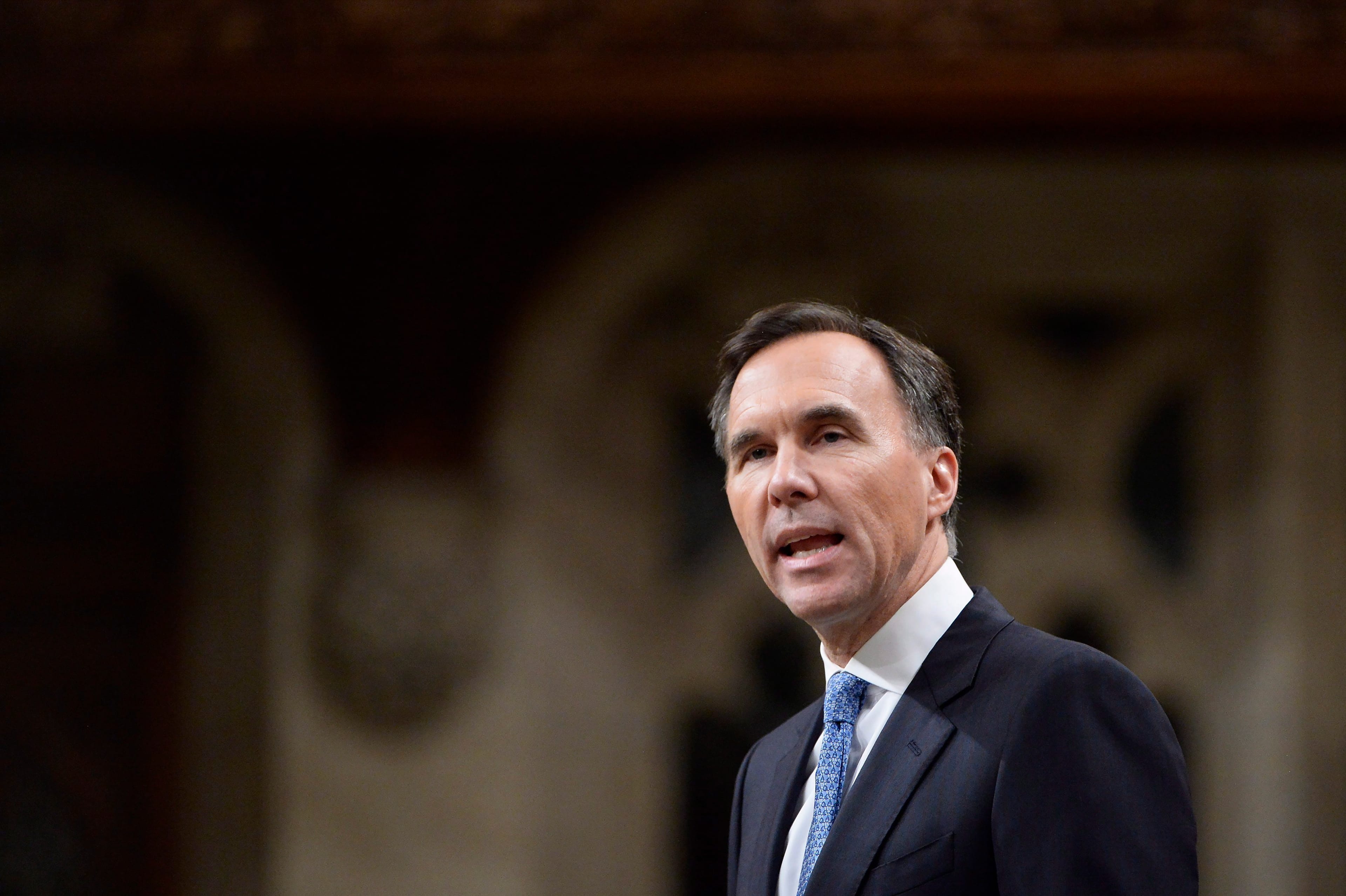 Finance Minister Bill Morneau delivers the fall economic update in the House of Commons, in Ottawa on Wednesday, Nov. 21, 2018. THE CANADIAN PRESS/Adrian Wyld