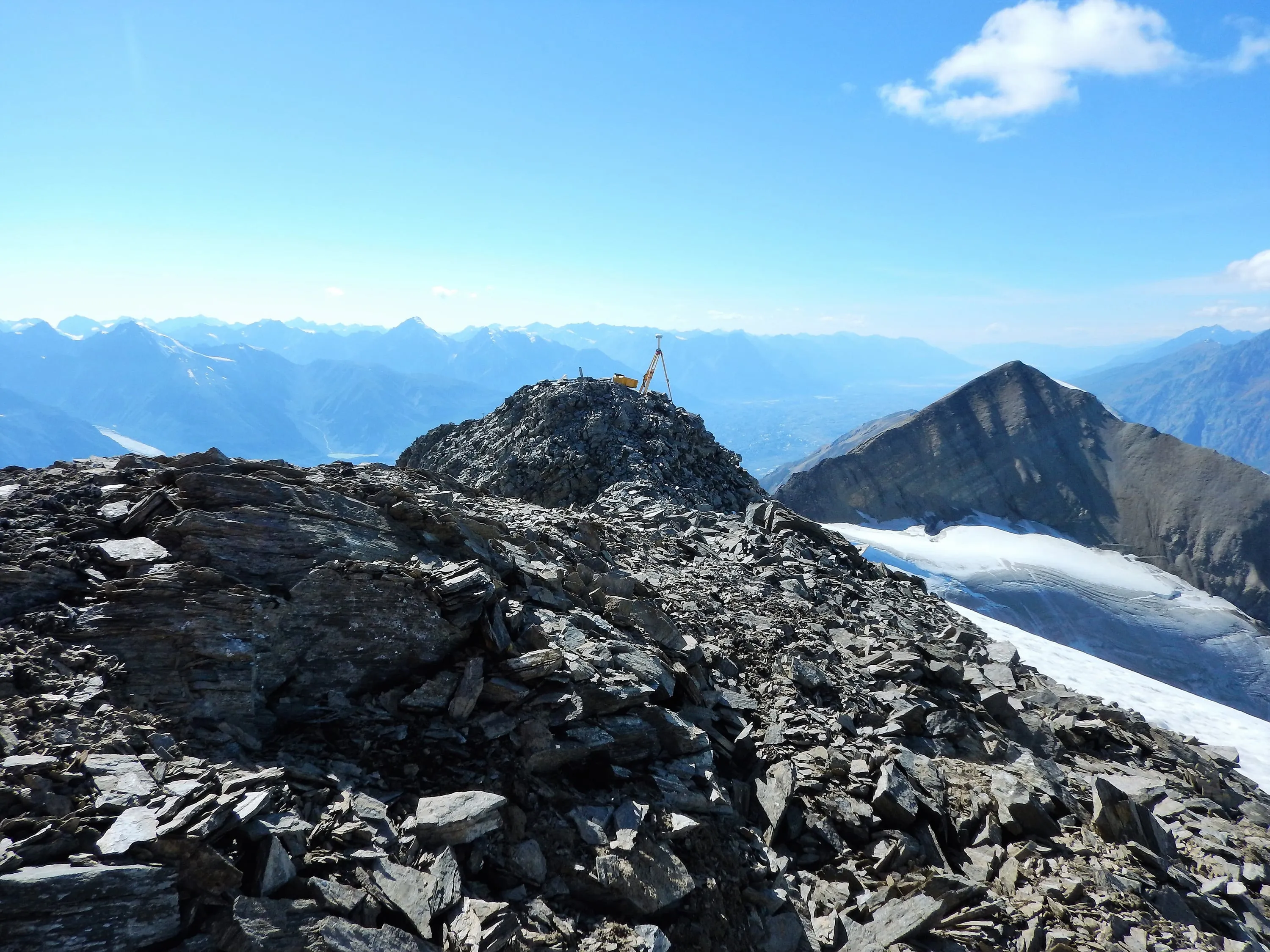 Monument 189 on the Yukon-Alaska border in the Wrangle Mountains.
(Joe Harrietha/The Canada-US International Boundary Commission)