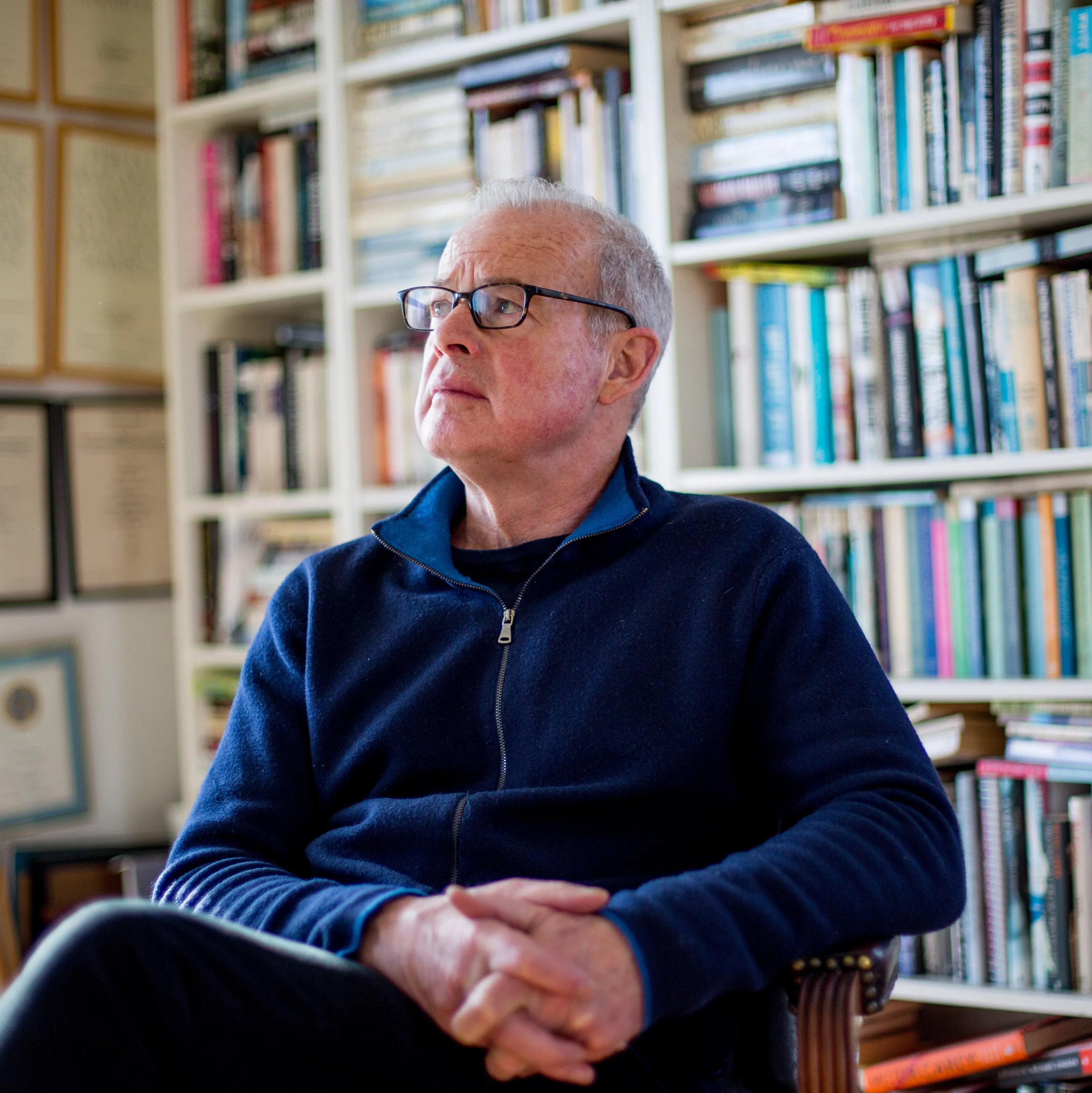 Writer Don Gillmor in his Toronto home. (Yannick Anton)