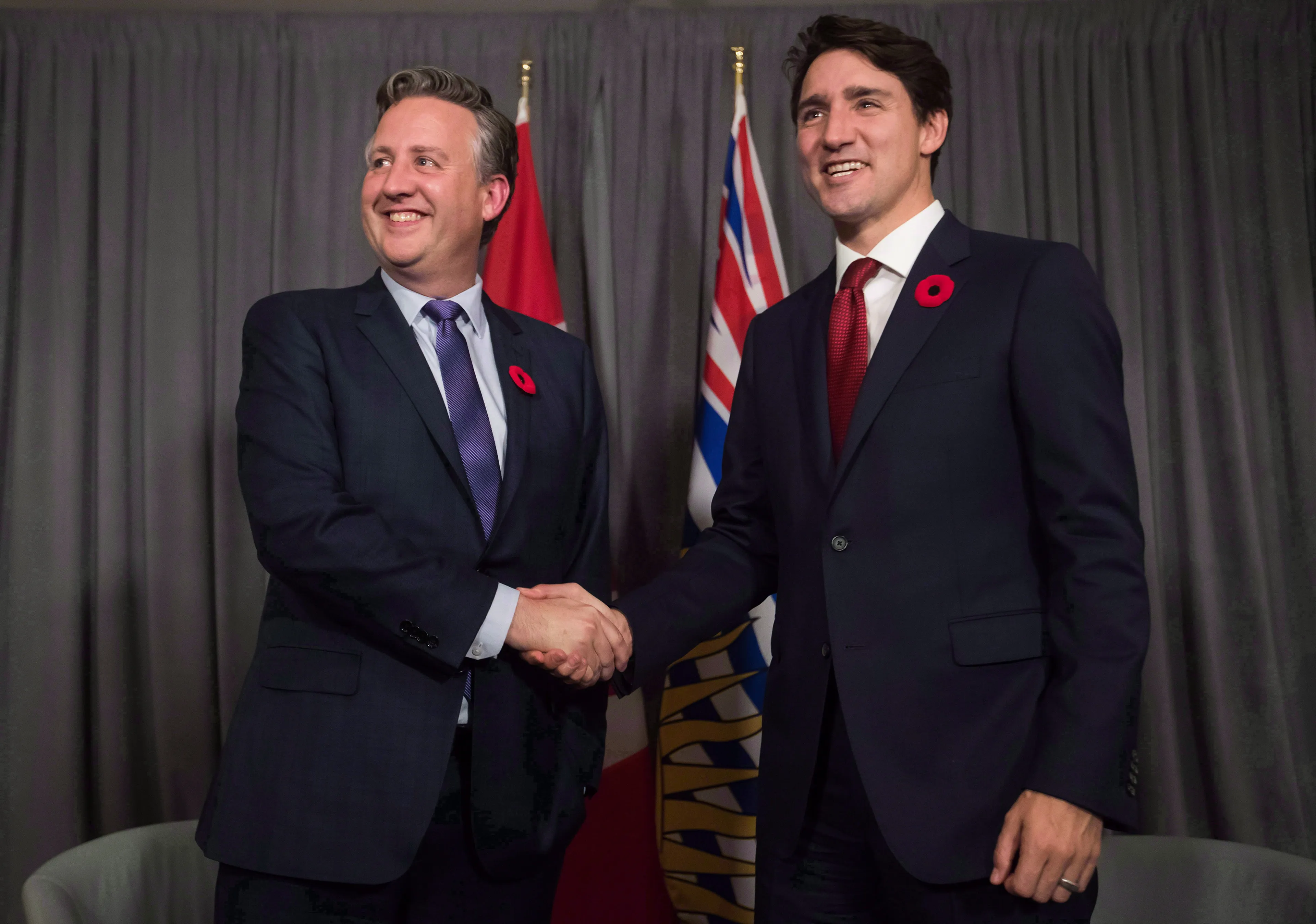 Prime Minister Trudeau meeting with Kennedy Stewart last fall after the NDP MP's successful run for mayor of Vancouver. Stewart's old riding of Burnaby South has sat vacant ever since (Darryl Dyck/CP)