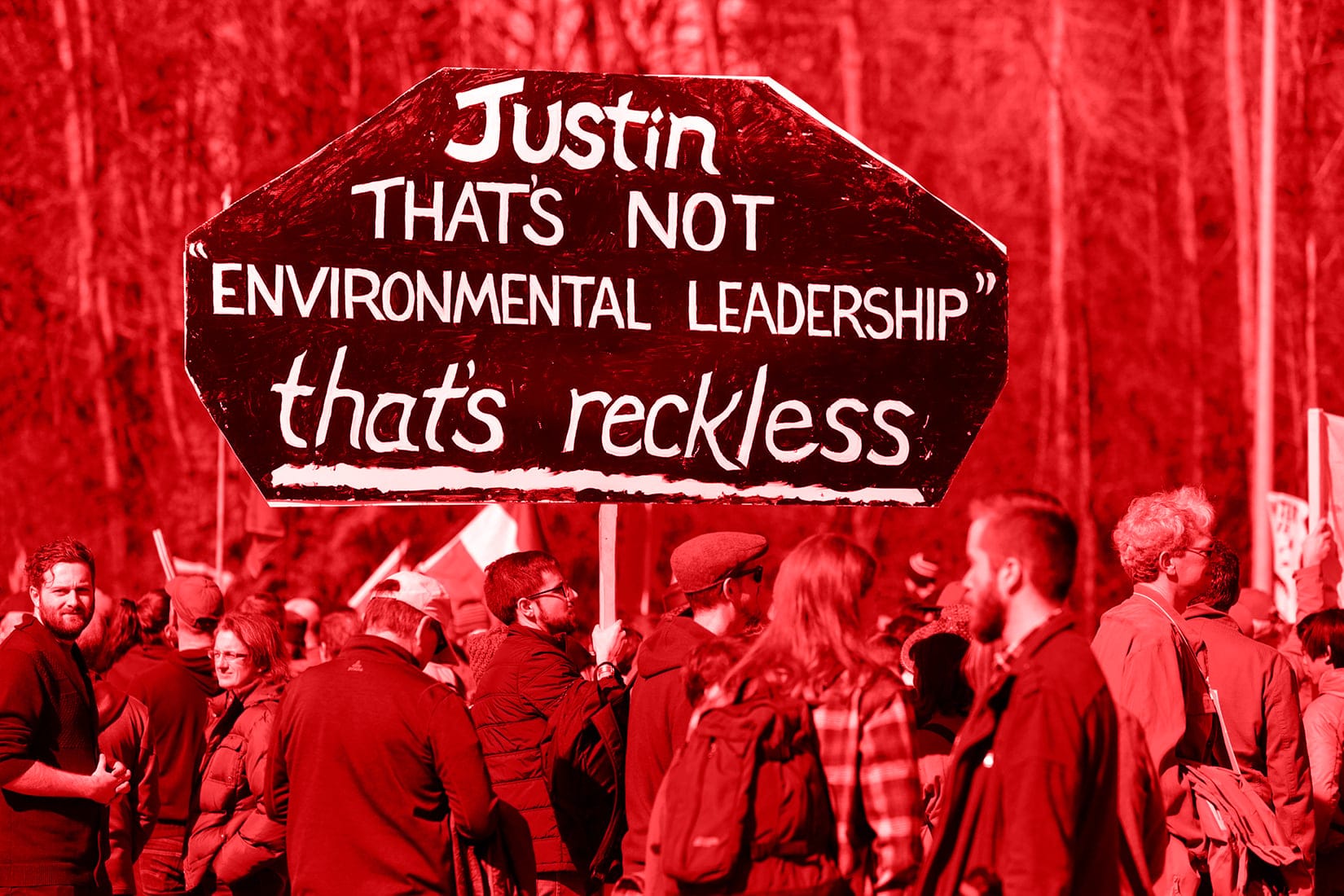 Coast Salish Water Protectors and others demonstrate against the expansion of the Trans Mountain pipeline project in Burnaby, B.C., on March 10, 2018. (Jason Redmond /Getty Images)