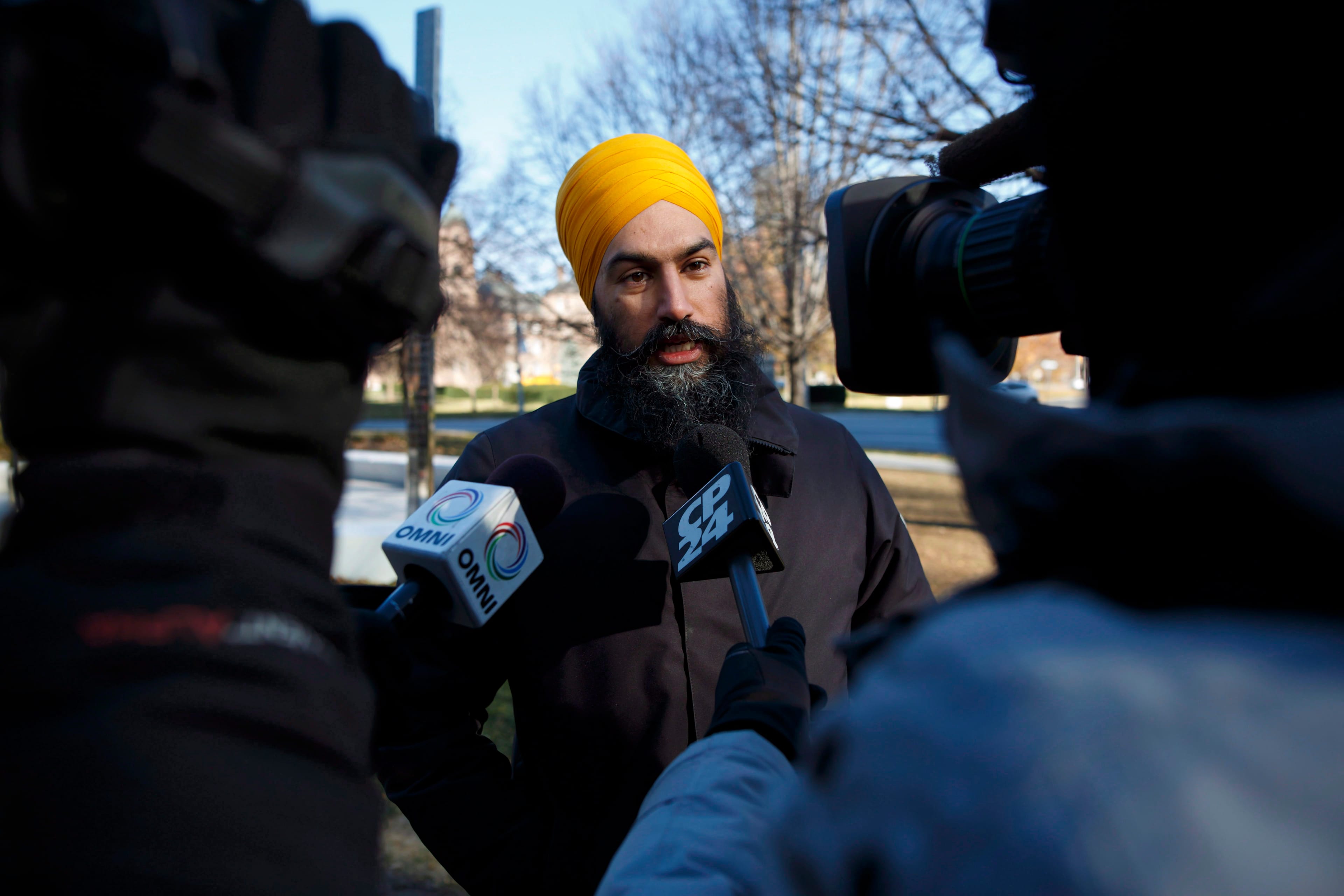 Federal NDP leader Jagmeet Singh speaks during a press conference in November 2018. THE CANADIAN PRESS/Cole Burston