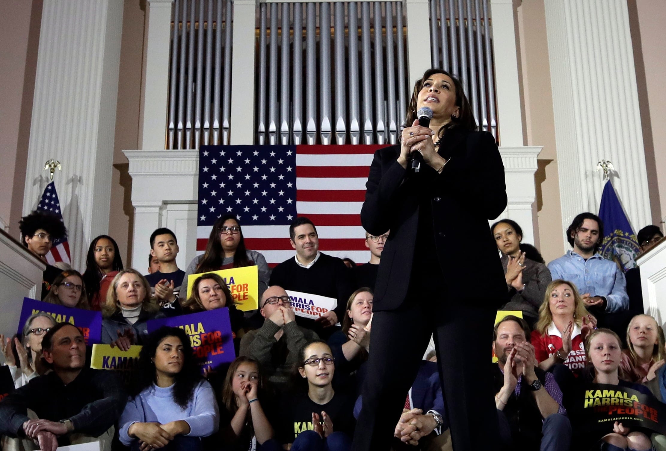 <span>Sen. Kamala Harris, D-Calif., speaks during a campaign event at South Church in Portsmouth, N.H.</span> (Elise Amendola/AP/CP)