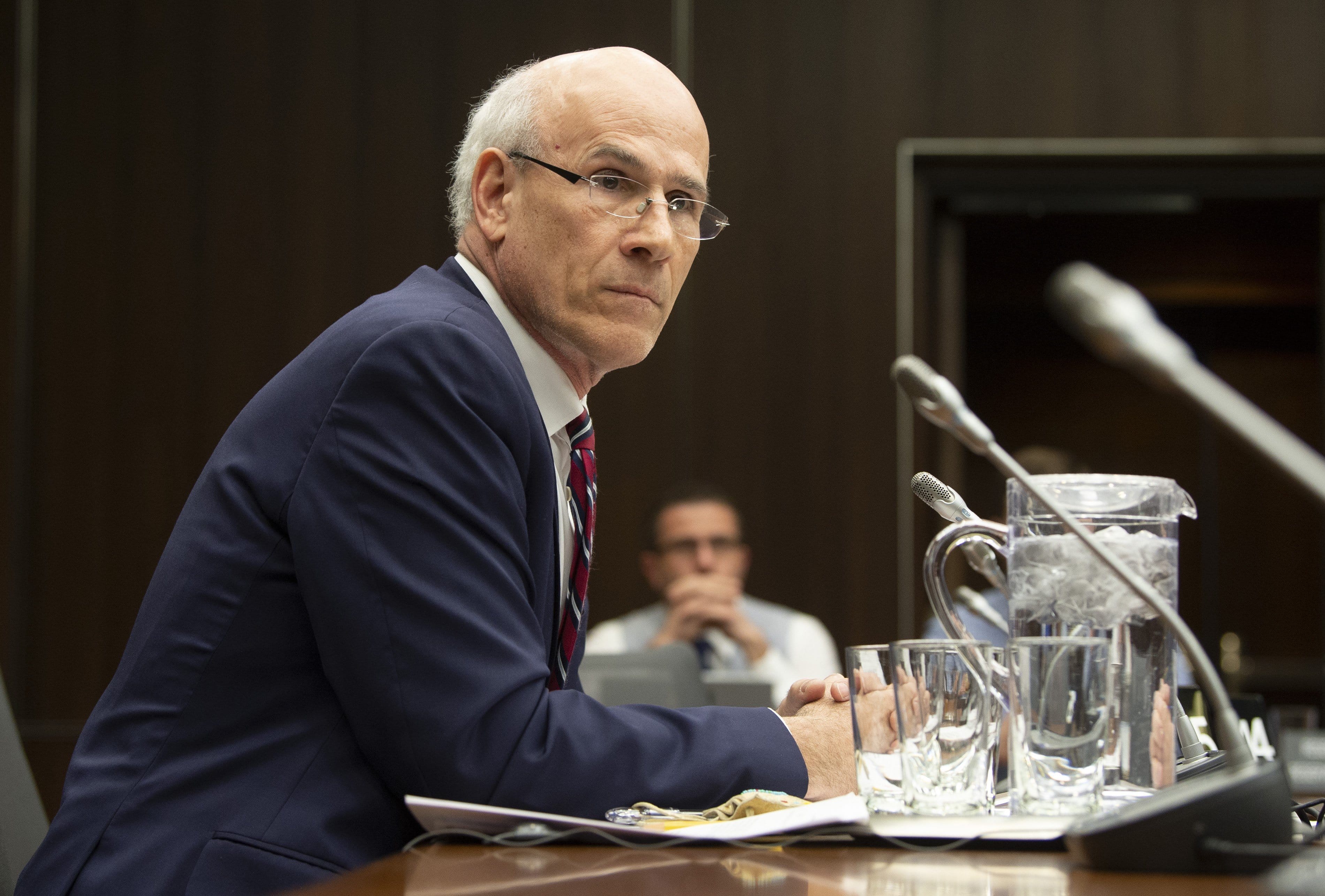 Clerk of the Privy Council Michael Wernick waits to appear before the Justice Committee meeting in Ottawa on Thursday, Feb. 21, 2019. (THE CANADIAN PRESS/Adrian Wyld)