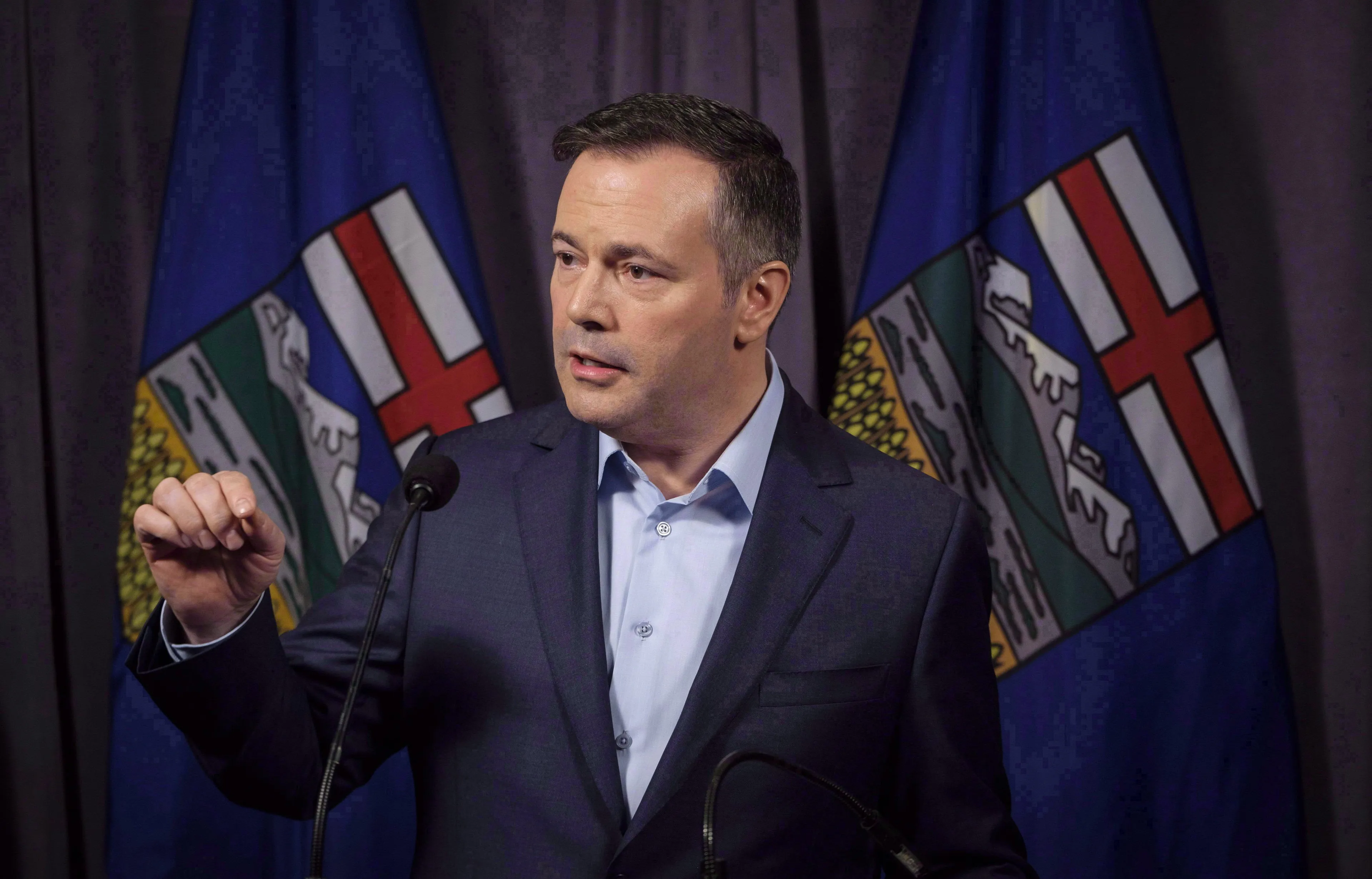 Kenney speaks at his first convention as leader of the United Conservative Party in Red Deer, Alta., on May 6, 2018. (THE CANADIAN PRESS/Jeff McIntosh)