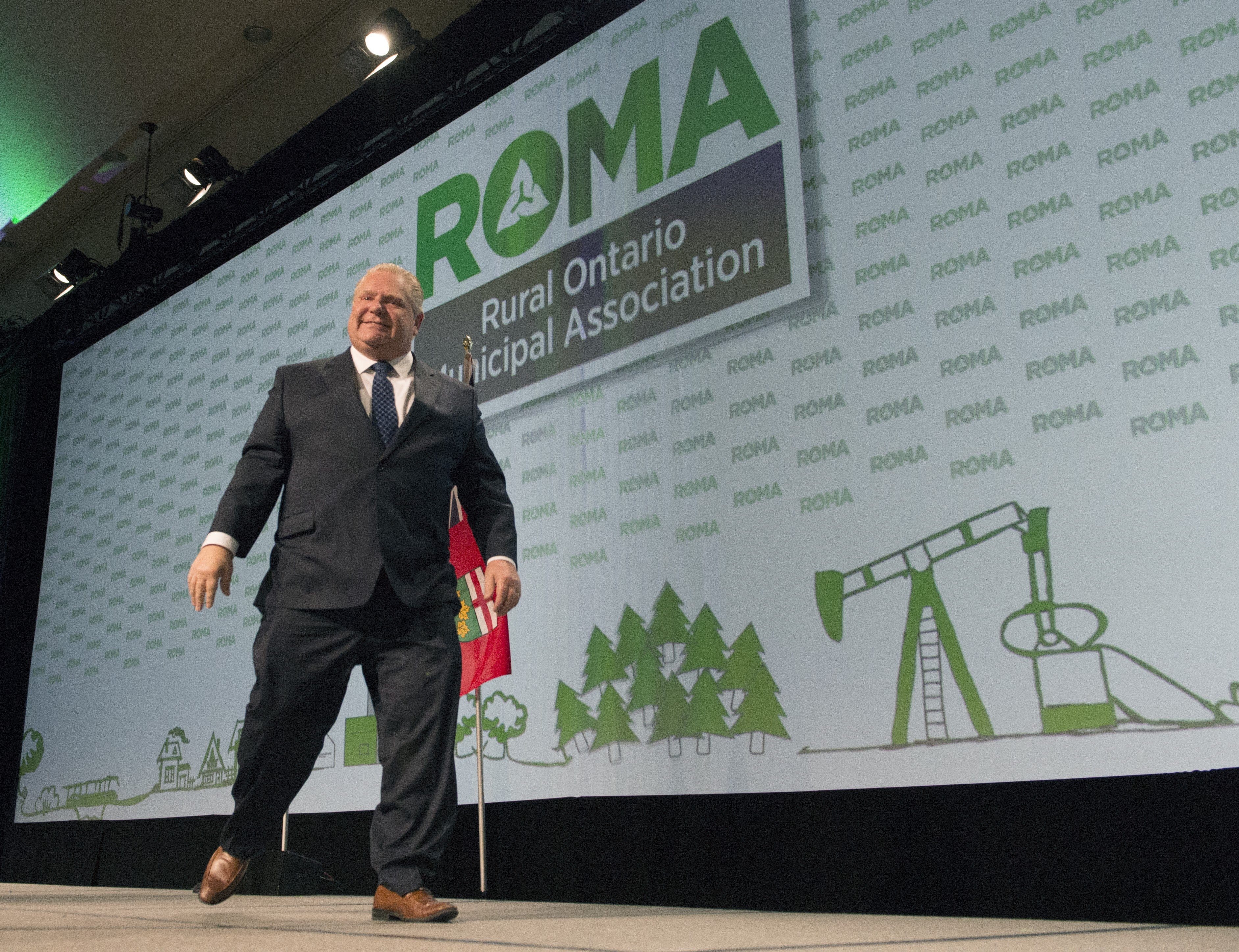 Ford speaks at the Rural Ontario Municipal Association conference in Toronto on Monday, Jan. 28, 2019. (Frank Gunn/CP)