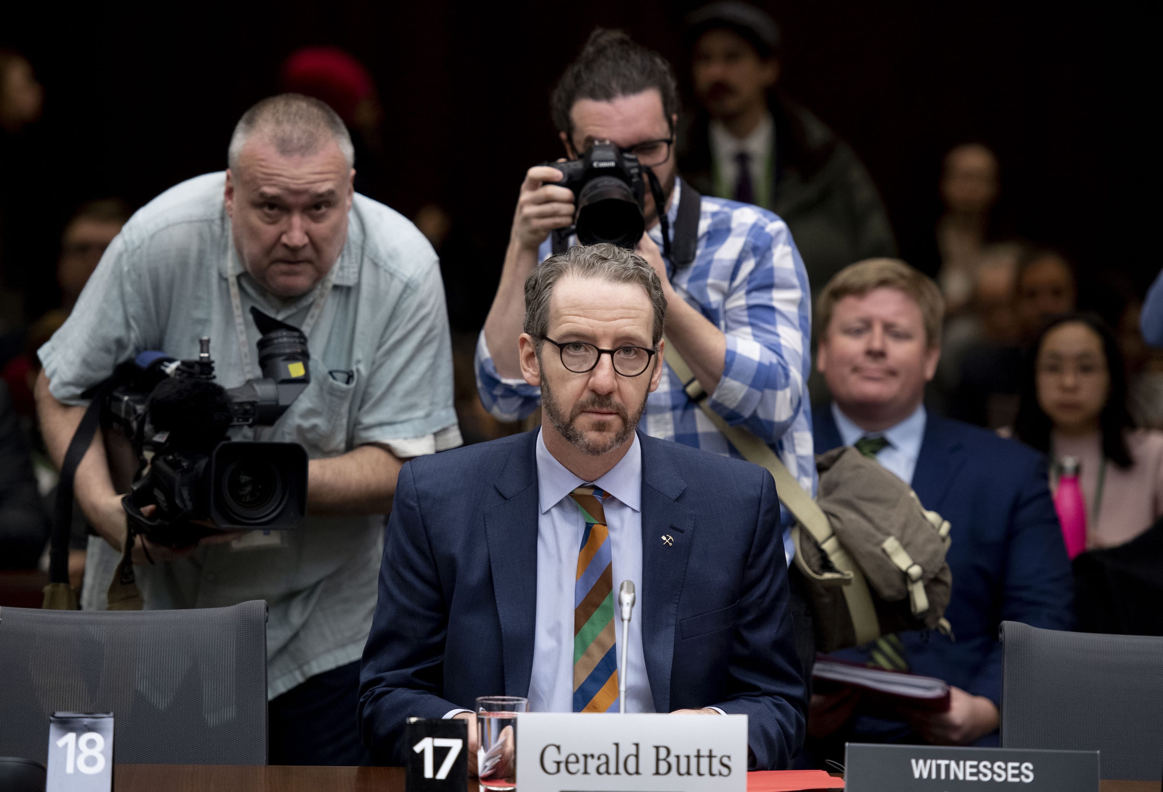 Gerald Butts, former principal secretary to Prime Minister Justin Trudeau, prepares to appear before the Standing Committee on Justice and Human Rights regarding the SNC Lavalin Affair, on Parliament Hill in Ottawa on Wednesday, March 6, 2019. (THE CANADIAN PRESS/Justin Tang)