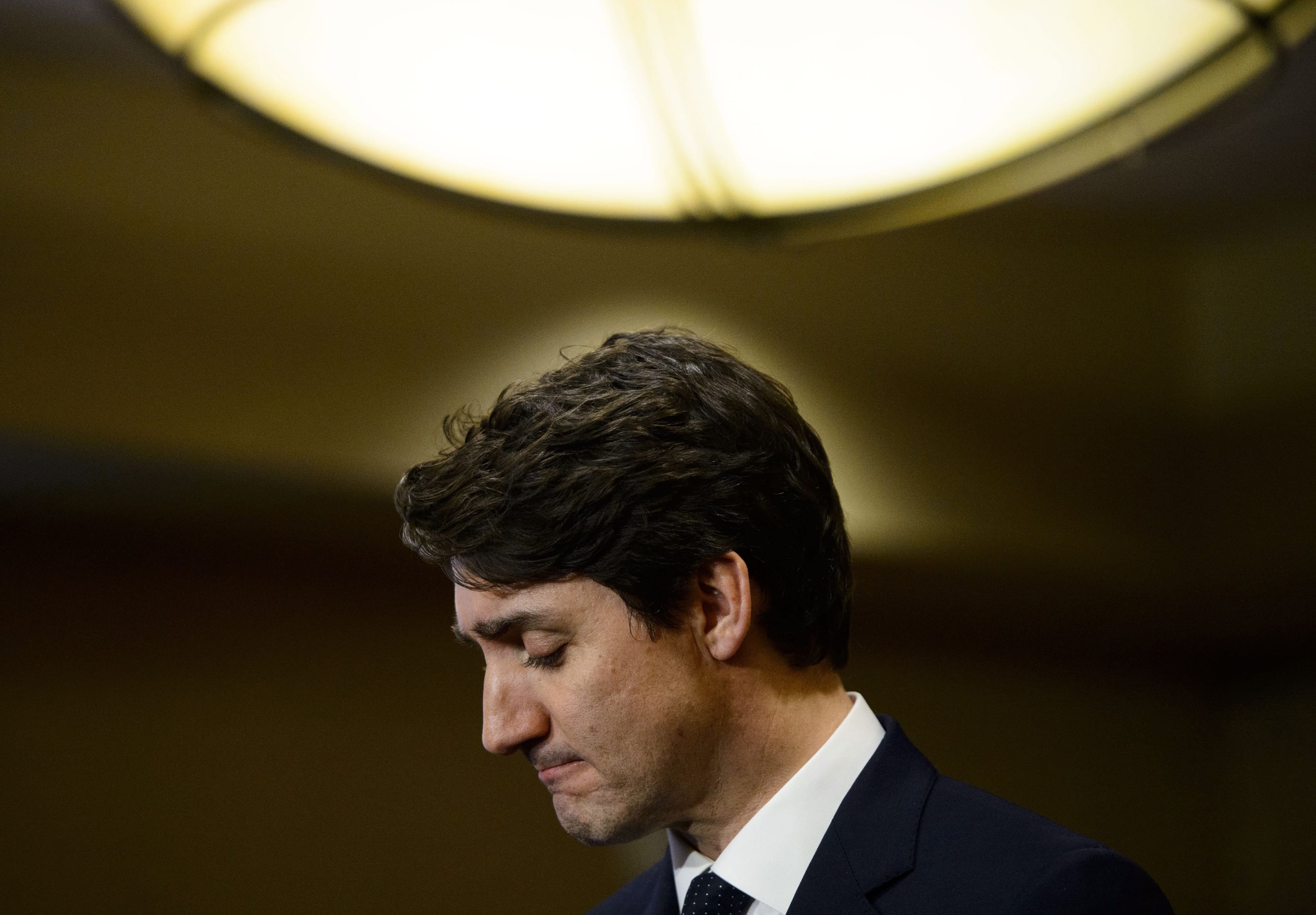 Prime Minister Justin Trudeau holds a press conference in Iqaluit, Nunavut on Friday, March 8, 2019. THE CANADIAN PRESS/Sean Kilpatrick