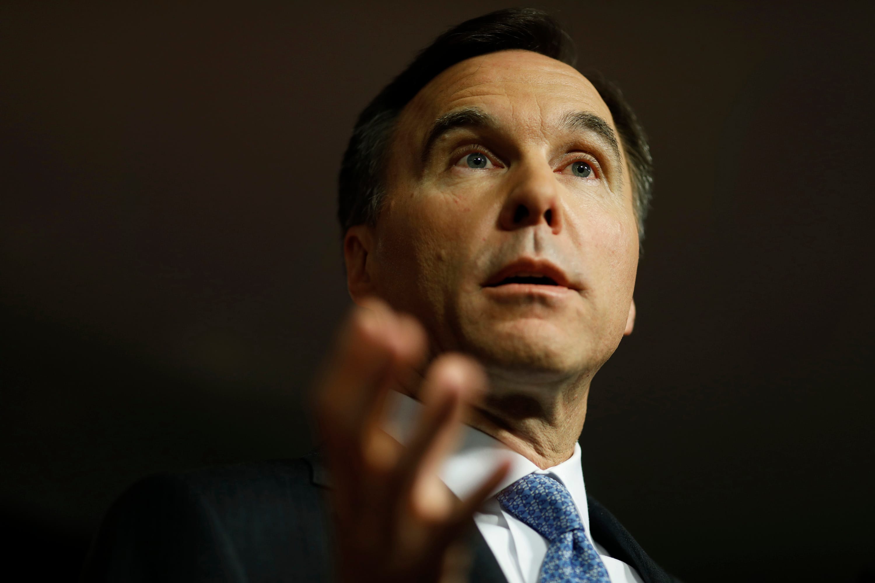 Finance Minister Bill Morneau speaks to reporters in Ottawa on March 19, 2019. (Photograph by Blair Gable)