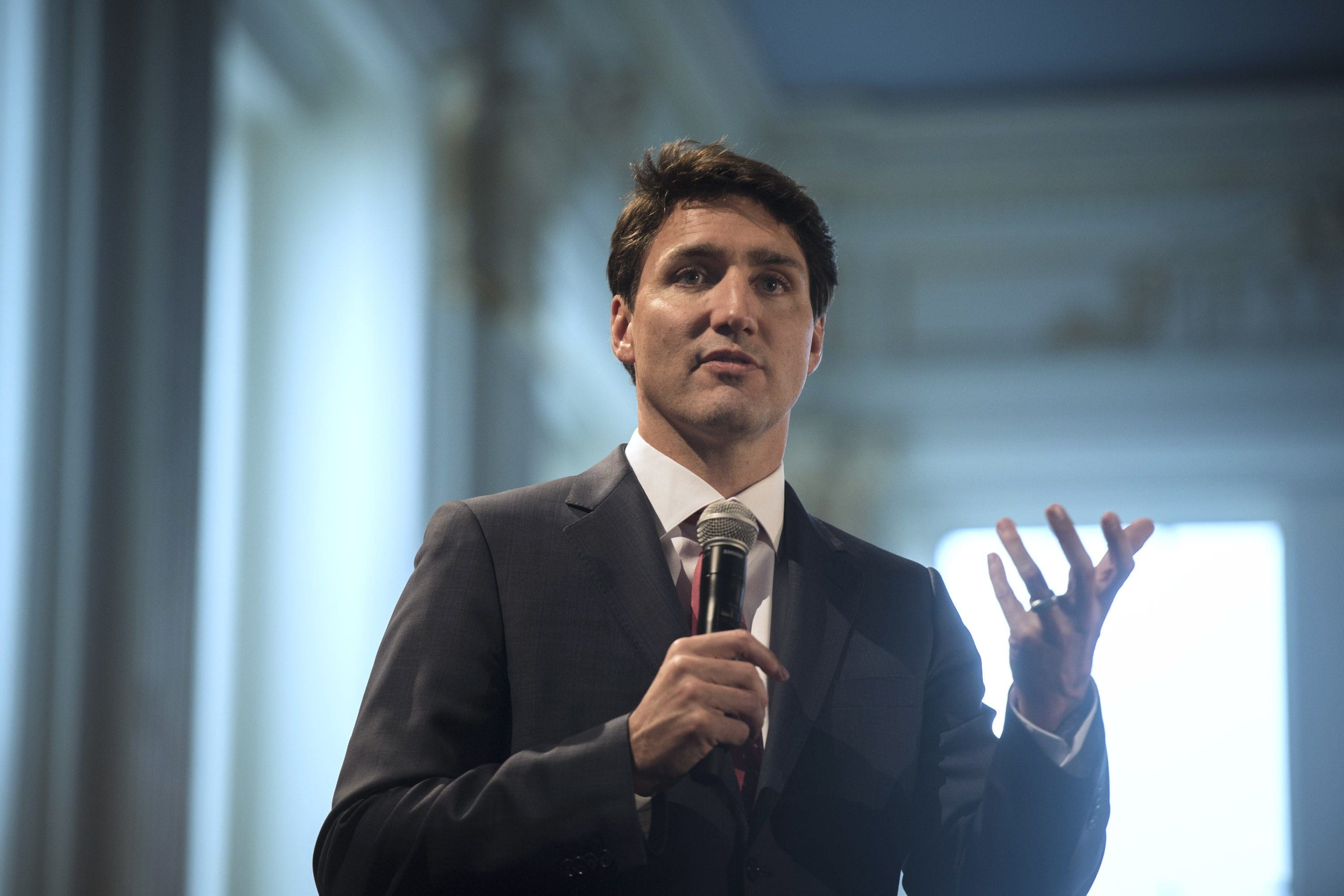 Trudeau delivers remarks to supporters at a Liberal donor appreciation event in Toronto on Wednesday, March 27, 2019. (Tijana Martin/CP)