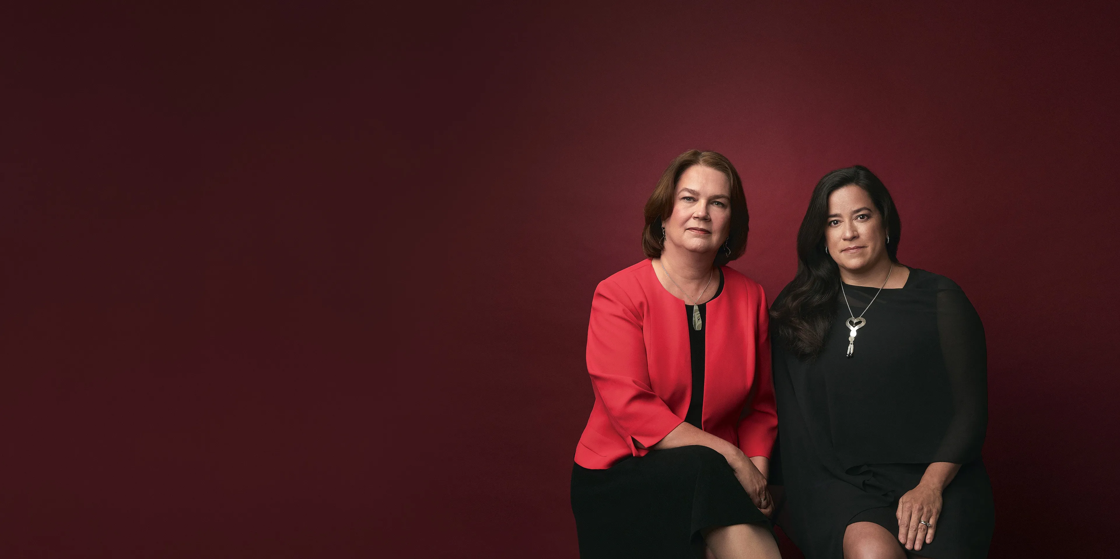 MPs Dr Jane Philpott and Jody Wilson-Raybould. (Photograph by Jessica Deeks; Hair and makeup by Noah Venkatarangam)