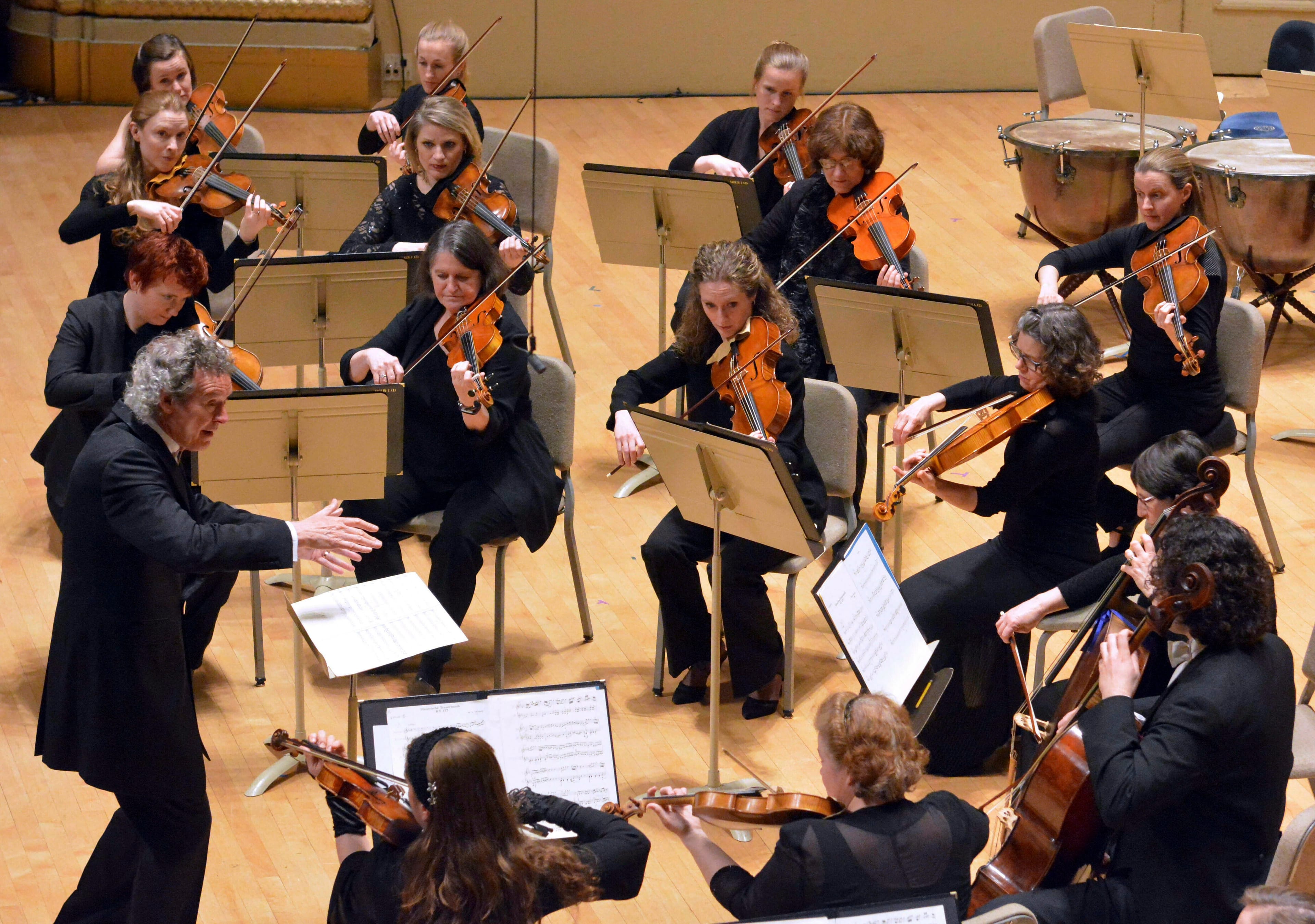 The Handel & Haydn Society performs its rendition of Mozart's "Masonic Funeral" at Symphony Hall in Boston on May 5. (Chris Petre-Baumer/Handel & Haydn Society/AP)