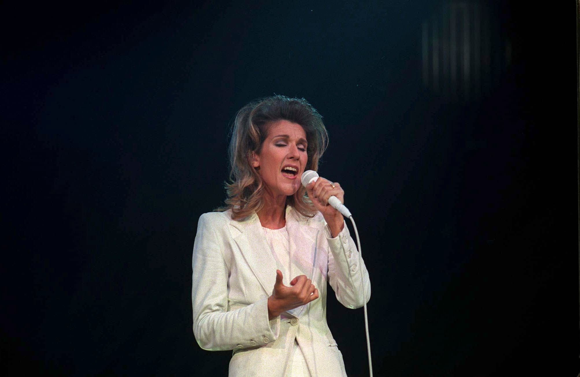 Celine Dion At Wembley Arena, London, Britain in 1996 (Brian Rasic/Getty Images)