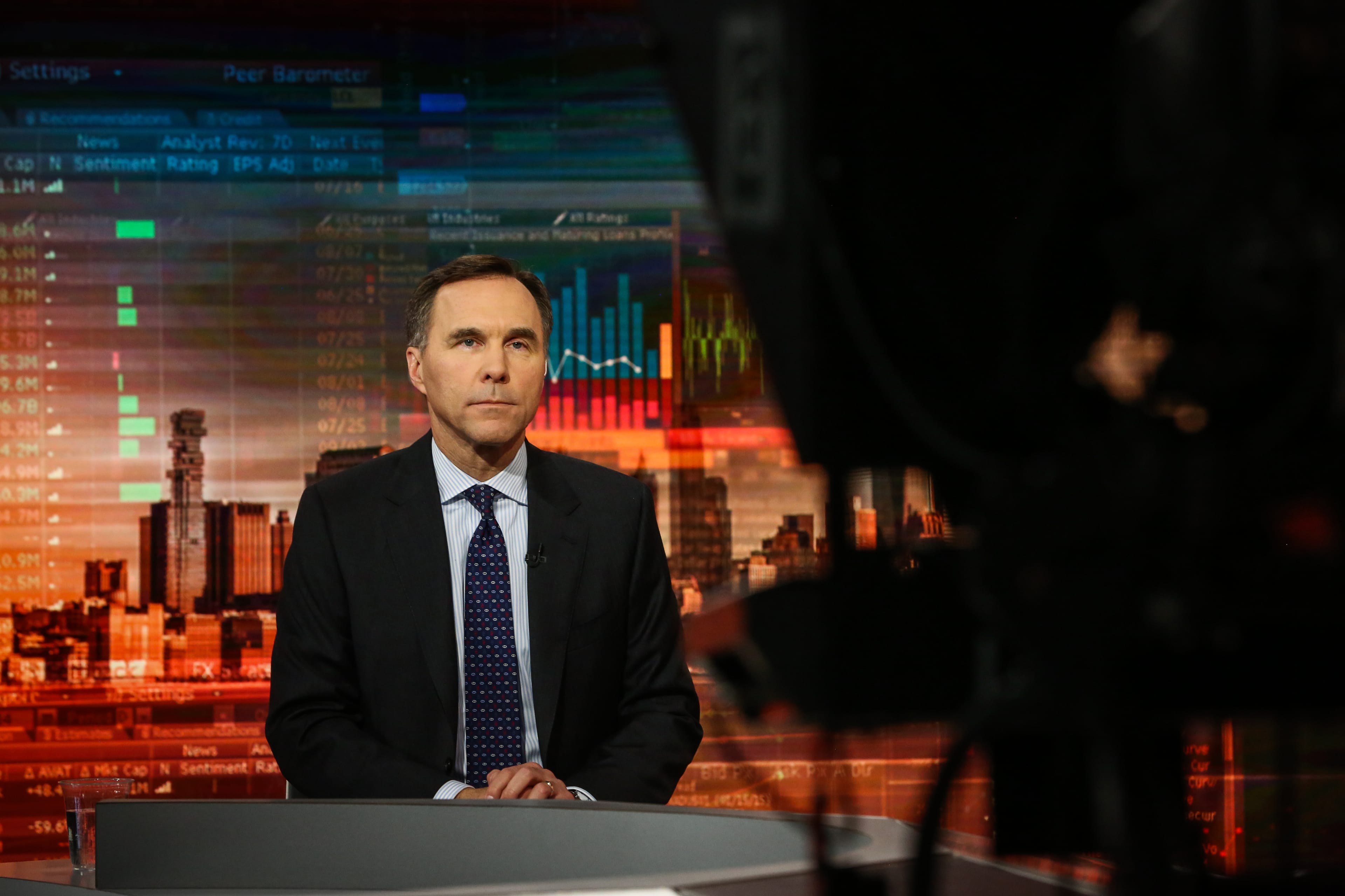 Morneau listens during a Bloomberg Television interview in New York on April 1, 2019. (Christopher Goodney/Bloomberg via Getty Images)