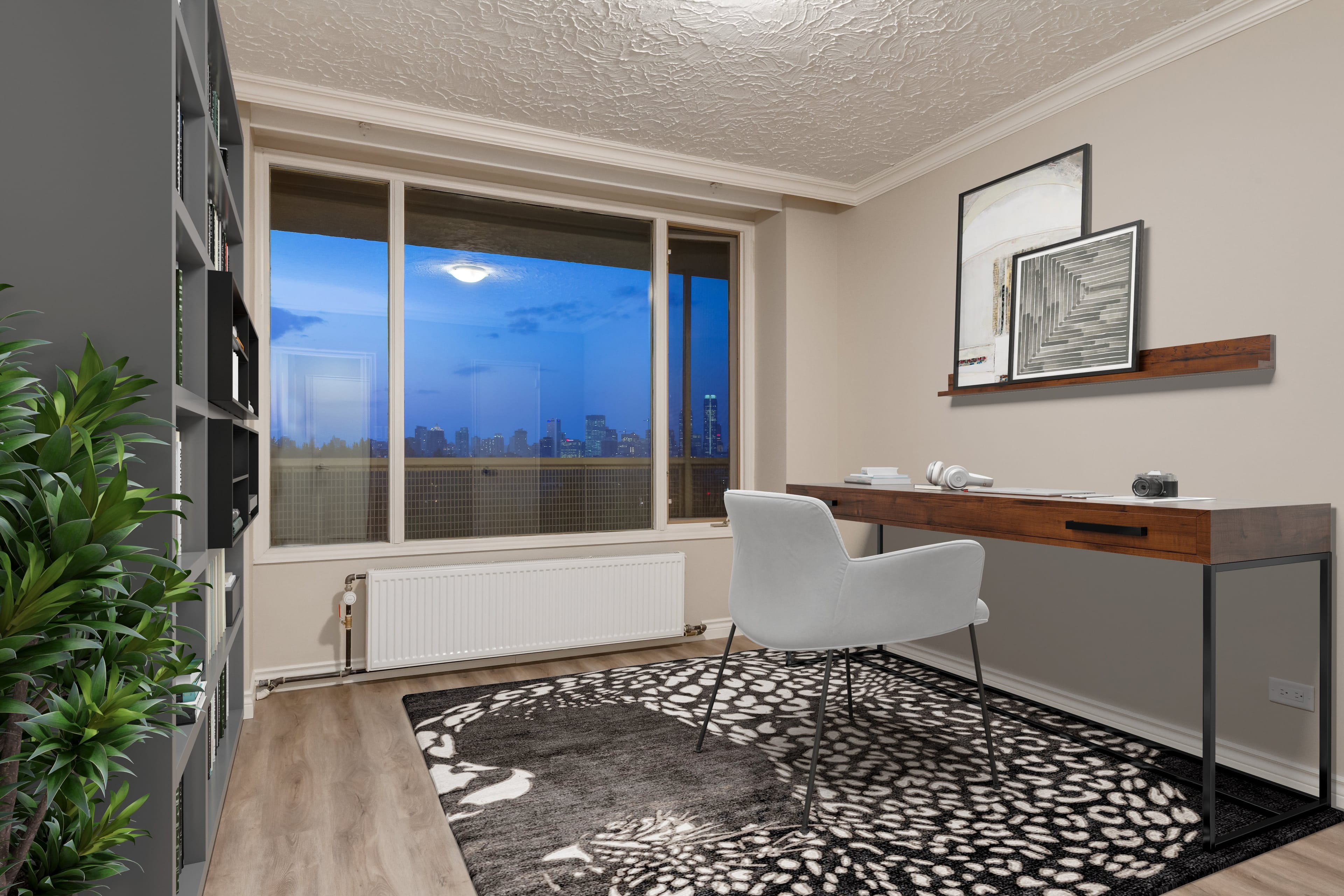 With virtual staging, a photographer can depict a nondescript room in a number of ways to let buyers see endless possibilities (Calgary Photos)