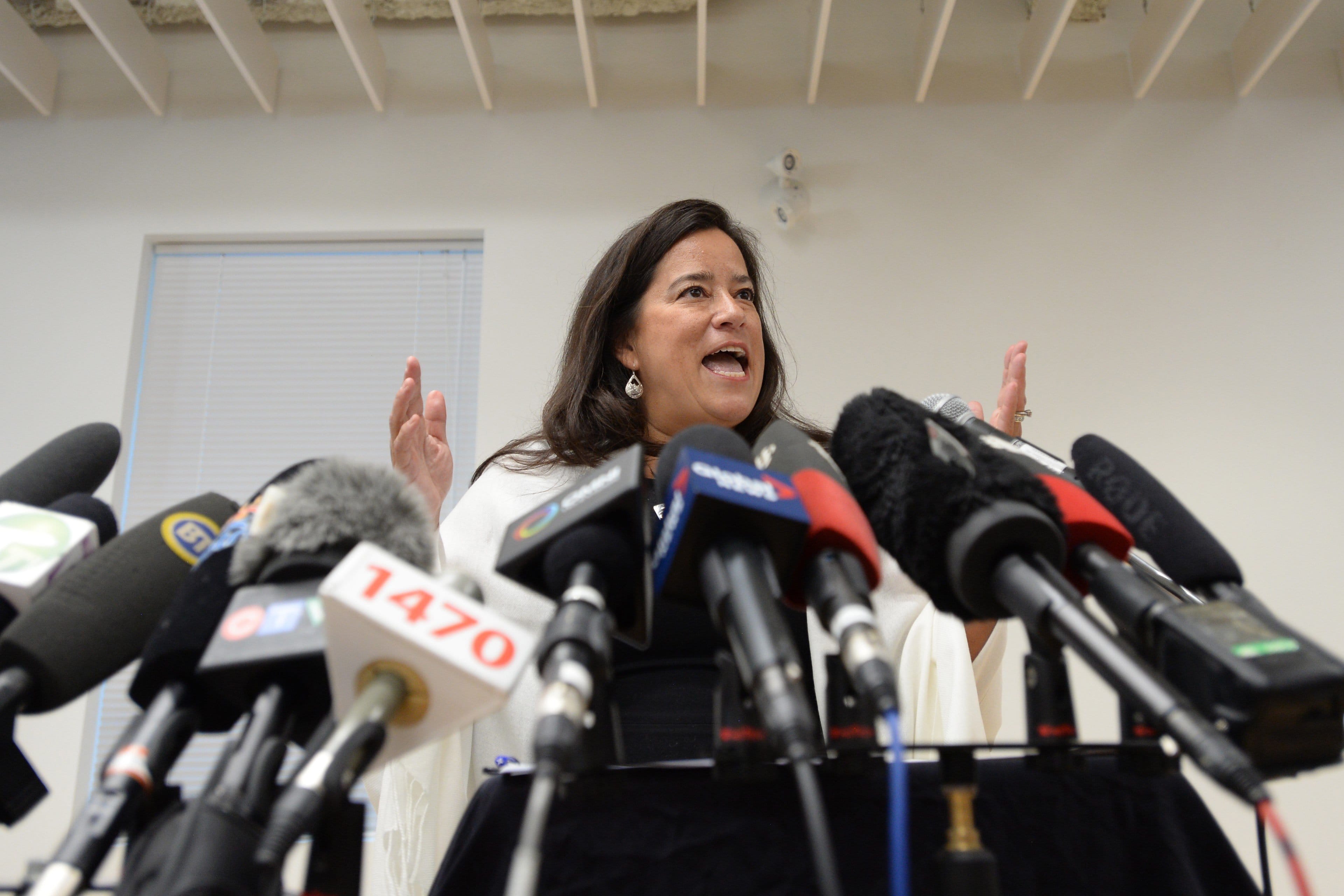 Jody Wilson-Raybould holds a news conference to discuss her political future in Vancouver, May 27, 2019. (Jonathan Hayward/CP)