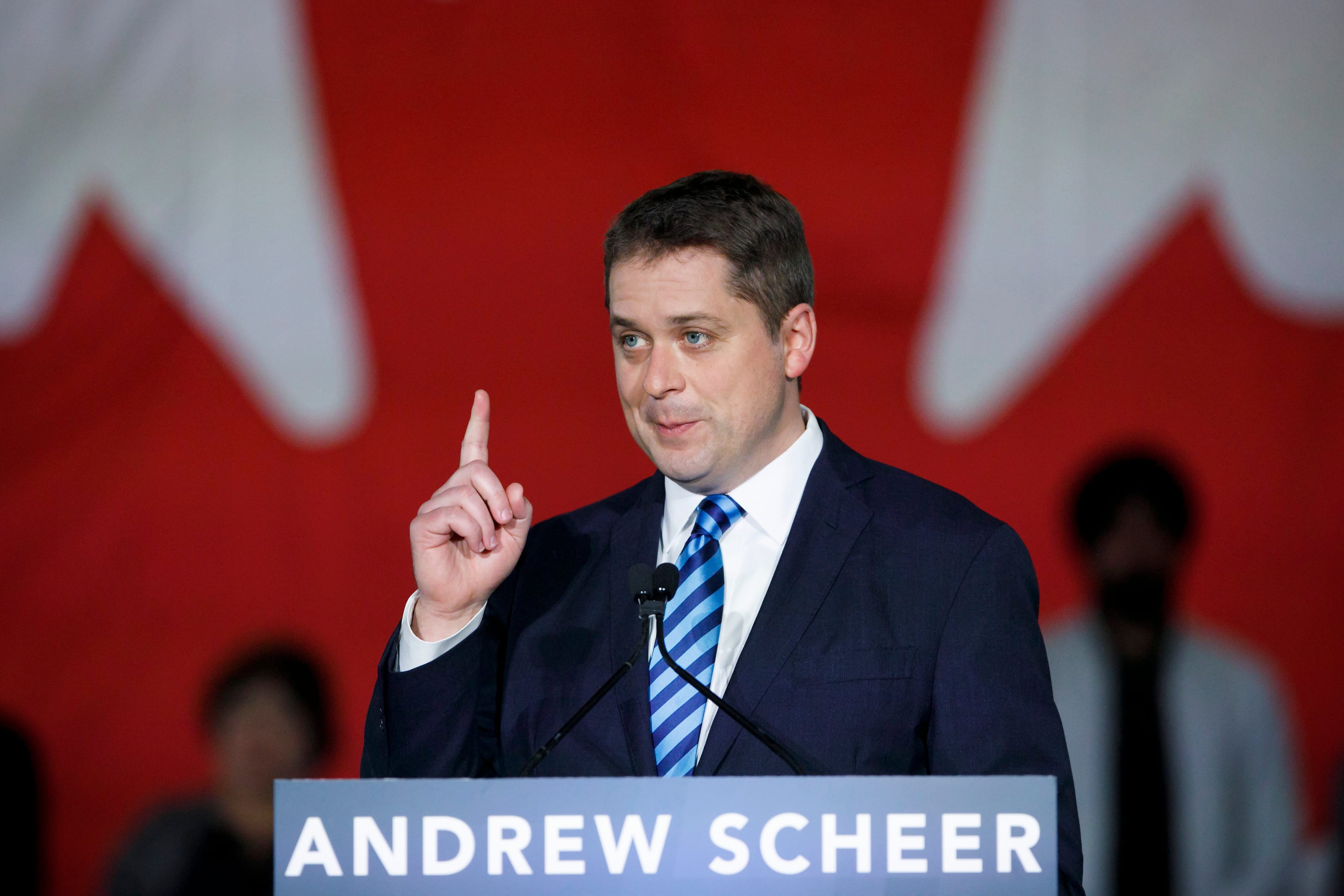 Scheer announces his immigration policy at an event hall in Toronto on May 28, 2019. (THE CANADIAN PRESS/Cole Burston)
