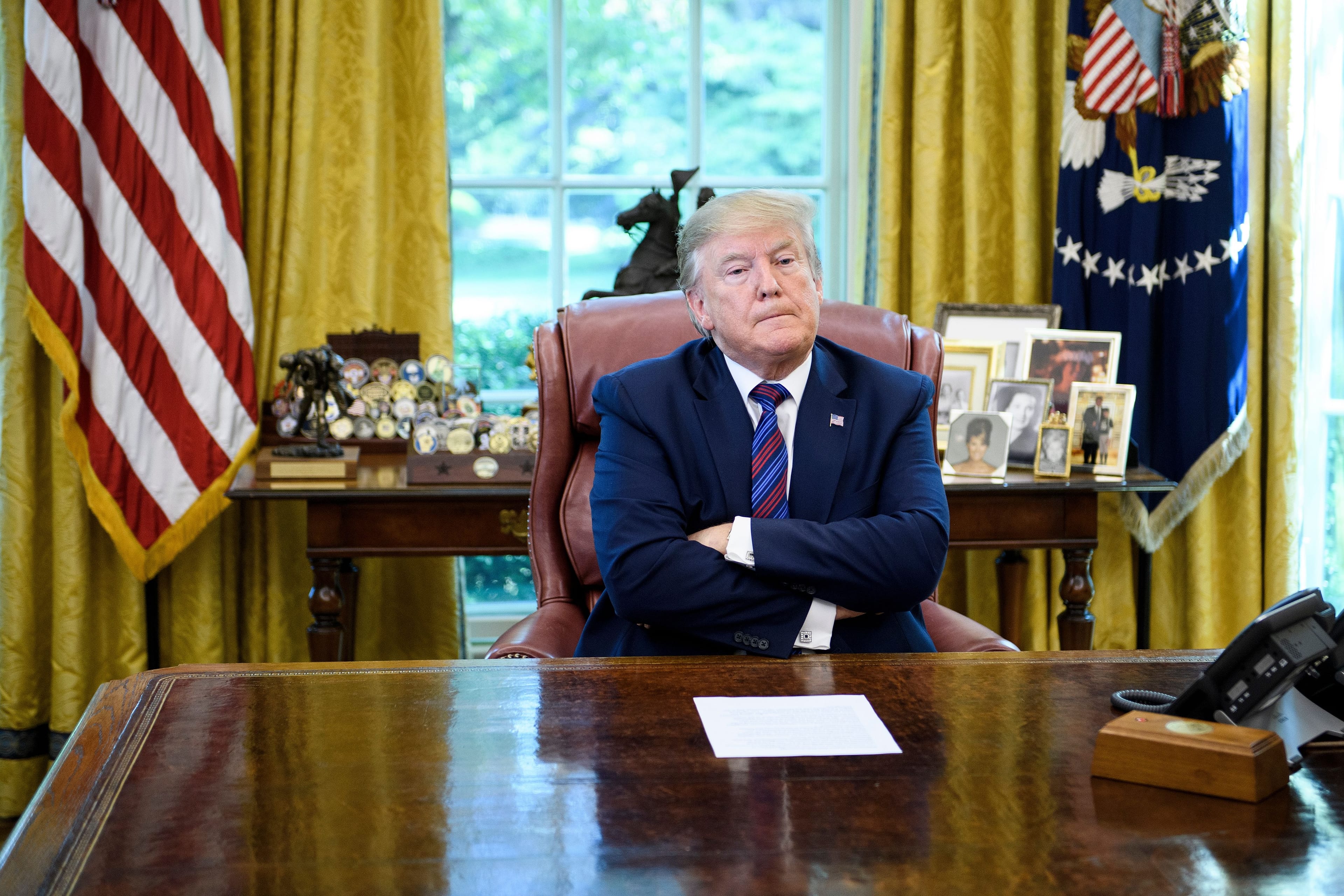 Trump in the Oval Office of the White House on July 26, 2019 (BRENDAN SMIALOWSKI/AFP/Getty Images)