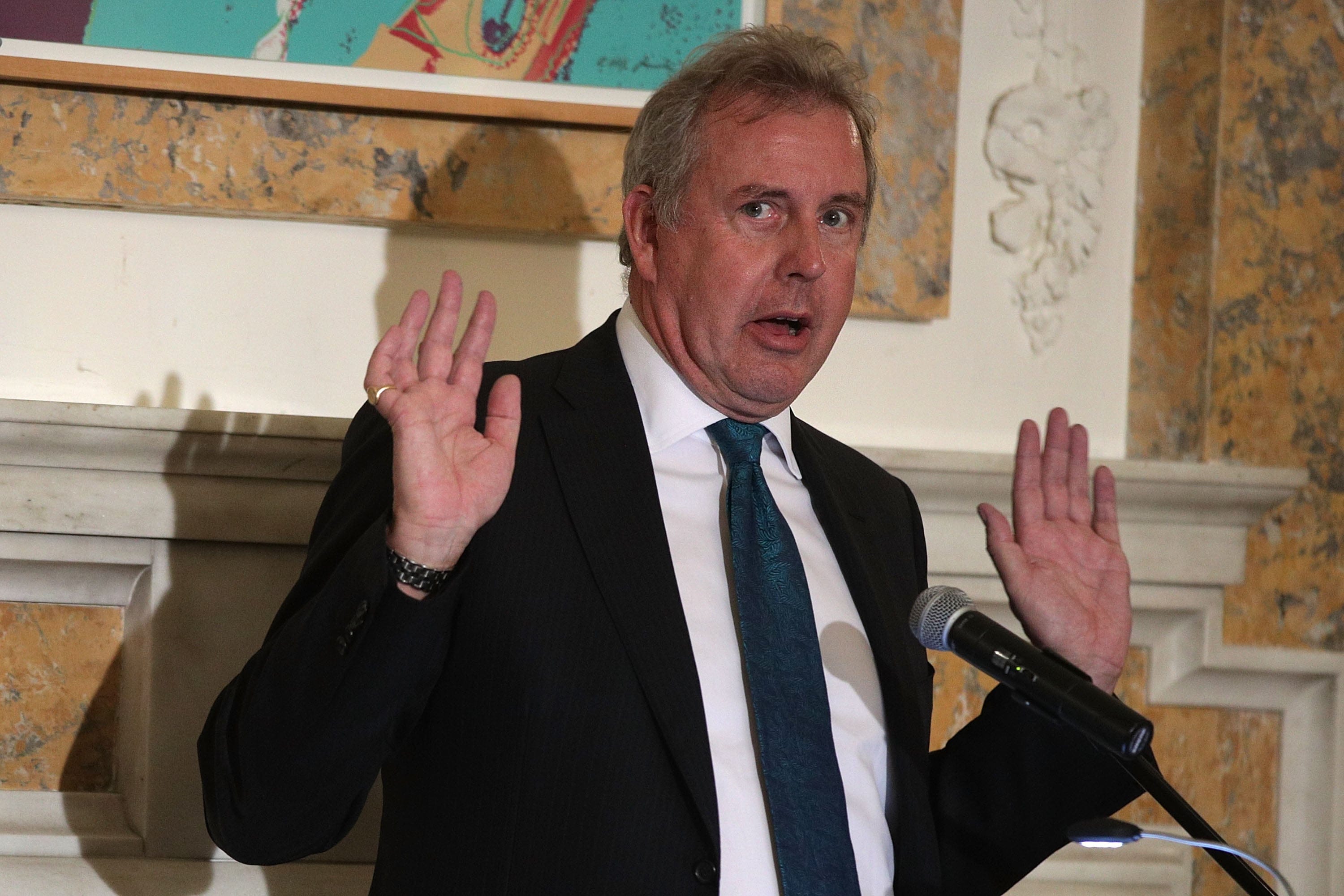 WASHINGTON, DC - OCTOBER 20: British Ambassador to the U.S. Kim Darroch speaks during an annual dinner of the National Economists Club at the British Embassy October 20, 2017 in Washington, DC. Federal Reserve Chair Janet Yellen gave a lecture on "Monetary Policy Since the Financial Crisis." (Photo by Alex Wong/Getty Images)