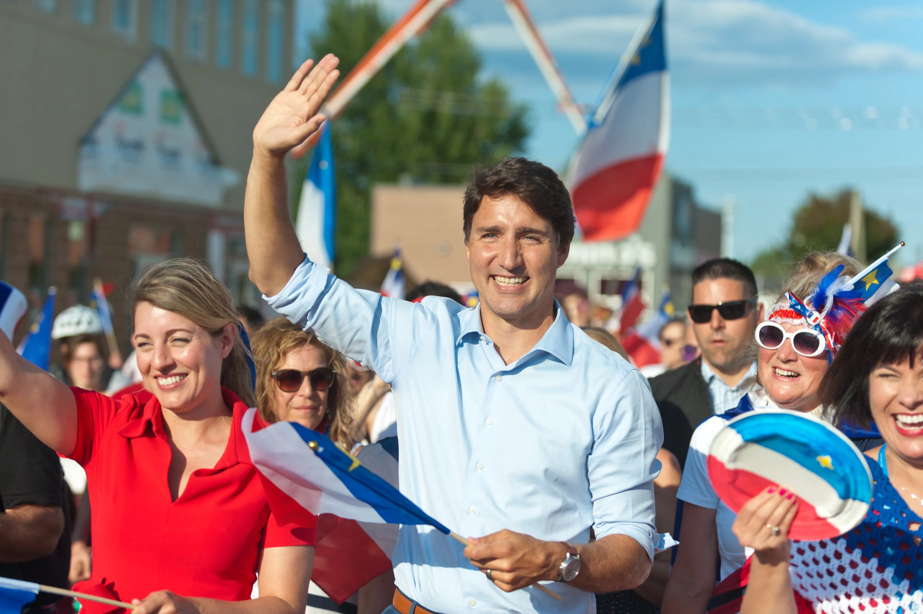 Trudeau attends the celebration of the National Acadian Day and World Acadian Congress in Dieppe, N.B., on Aug. 15, 2019. (Marc Grandmaison/CP)
