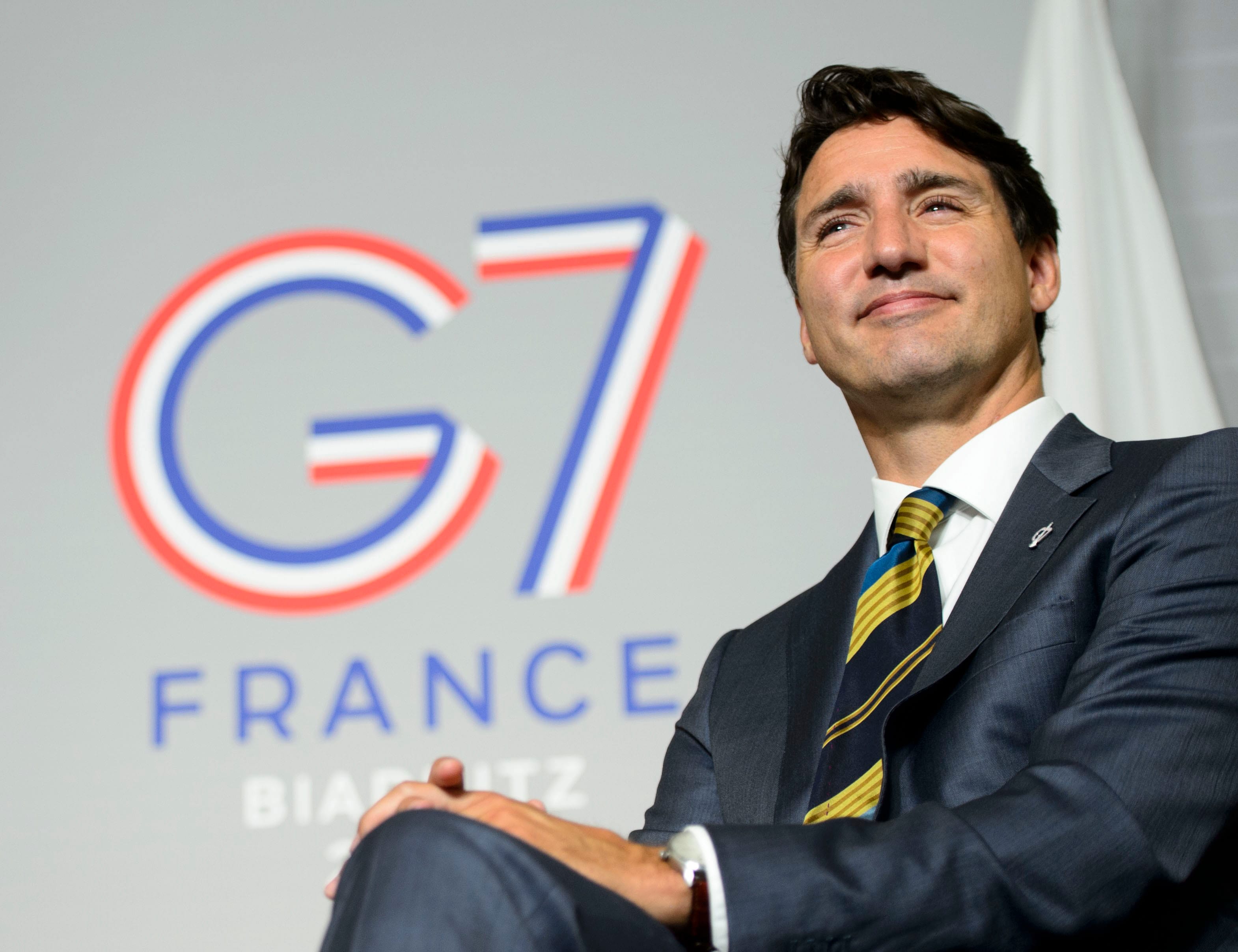 Trudeau attends the G7 Summit in Biarritz, France, on Aug. 24, 2019. (Sean Kilpatrick/CP)