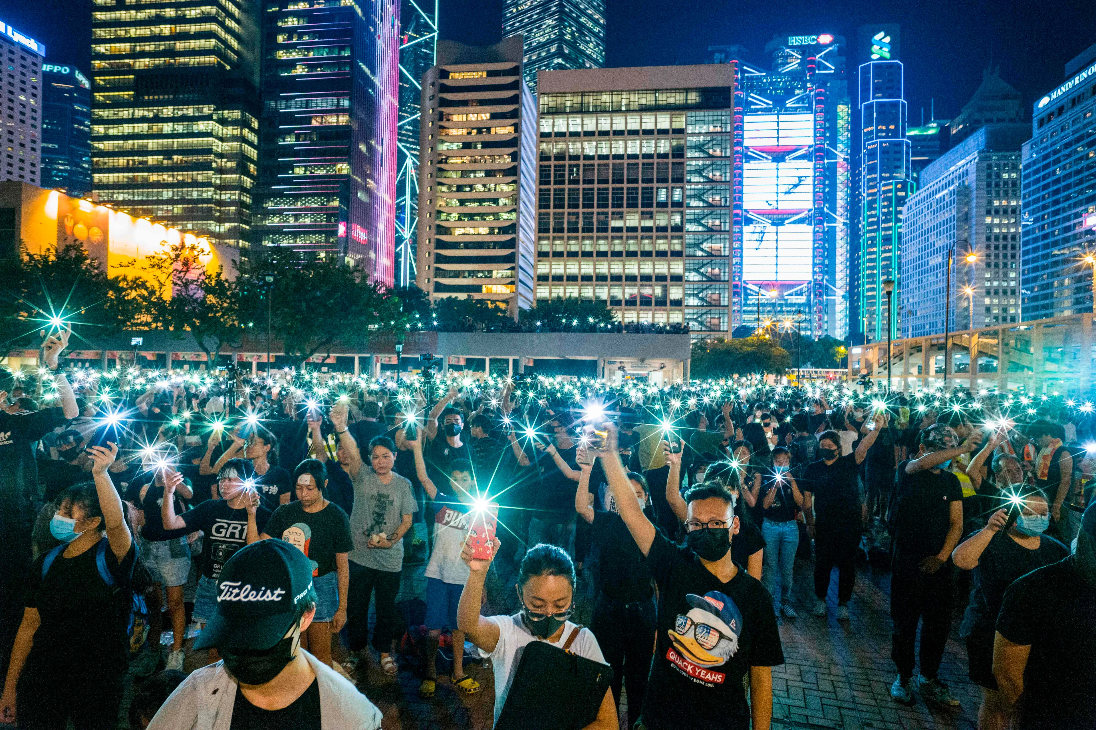 Hong Kong student leaders on Thursday announced a two-week boycott of lectures from the upcoming start of term, as they seek to keep protesters on the streets and pressure on the government. (ANTHONY WALLACE/AFP/Getty)