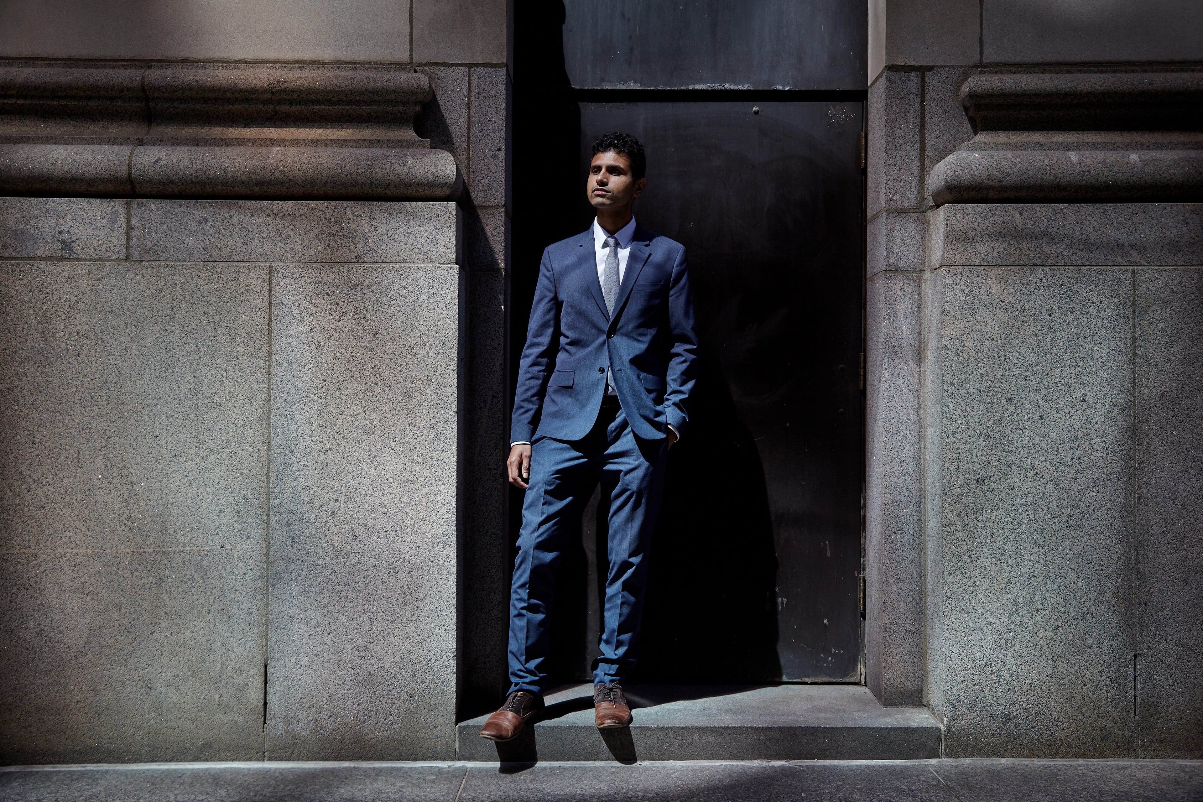 Ramz Aziz, near his Toronto office. (Photograph by Christie Vuong)