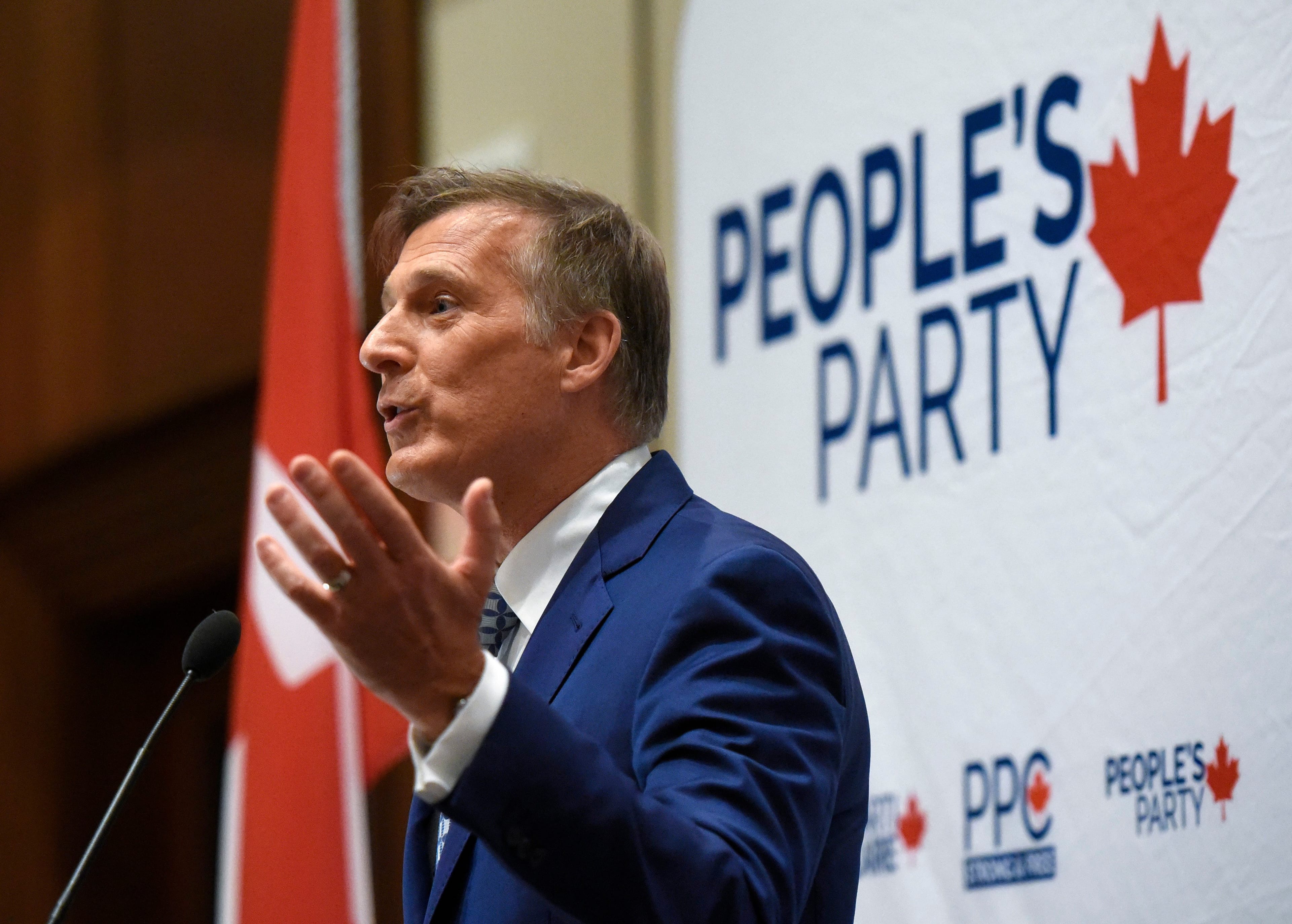 Bernier delivers an address at the PPC National Conference in Gatineau, Que. on Aug. 18, 2019 (THE CANADIAN PRESS/Justin Tang)