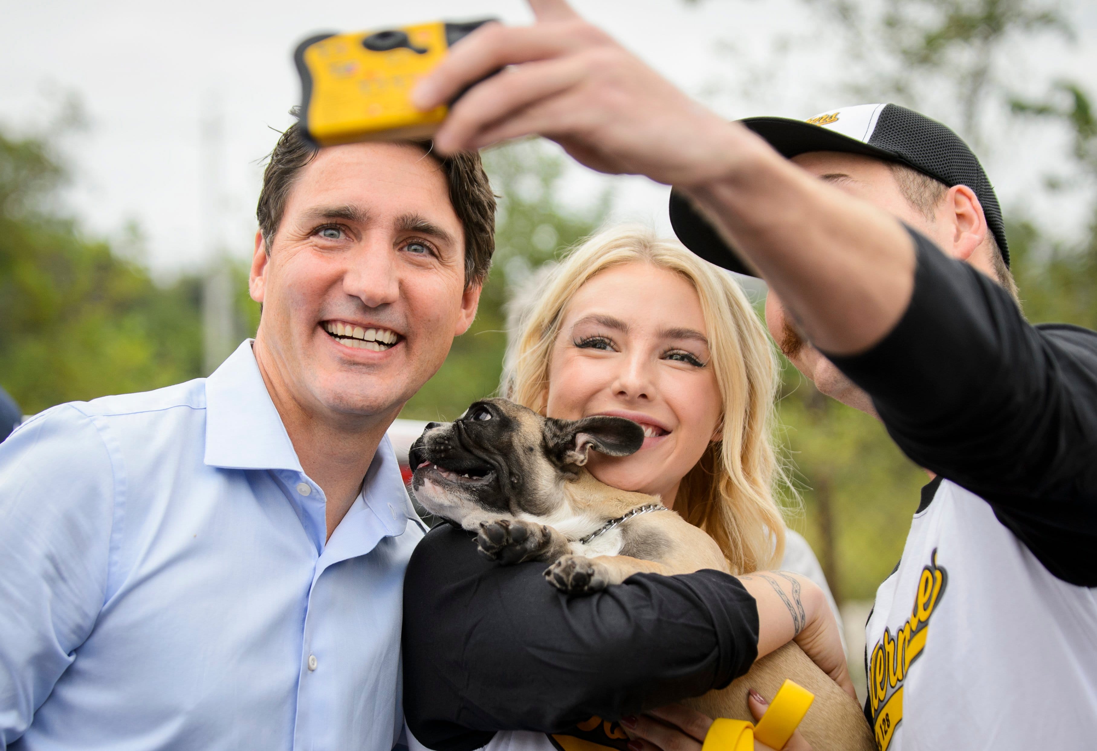 Trudeau takes part in the Labour Day Parade in Hamilton, Ont., on Sept. 2, 2019. (THE CANADIAN PRESS/Andrew Lahodynskyj)