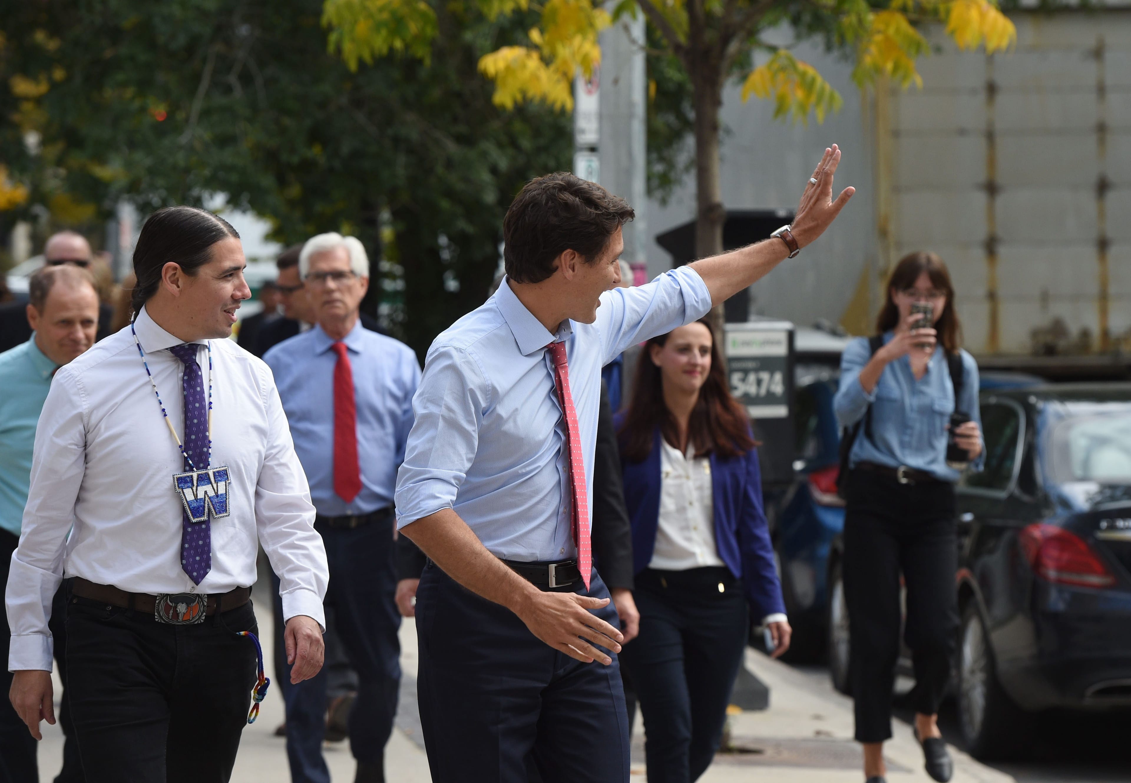 Trudeau campaigns in downtown Winnipeg on Sept. 19, 2019, in the midst of his brownface scandal (THE CANADIAN PRESS/Sean Kilpatrick)