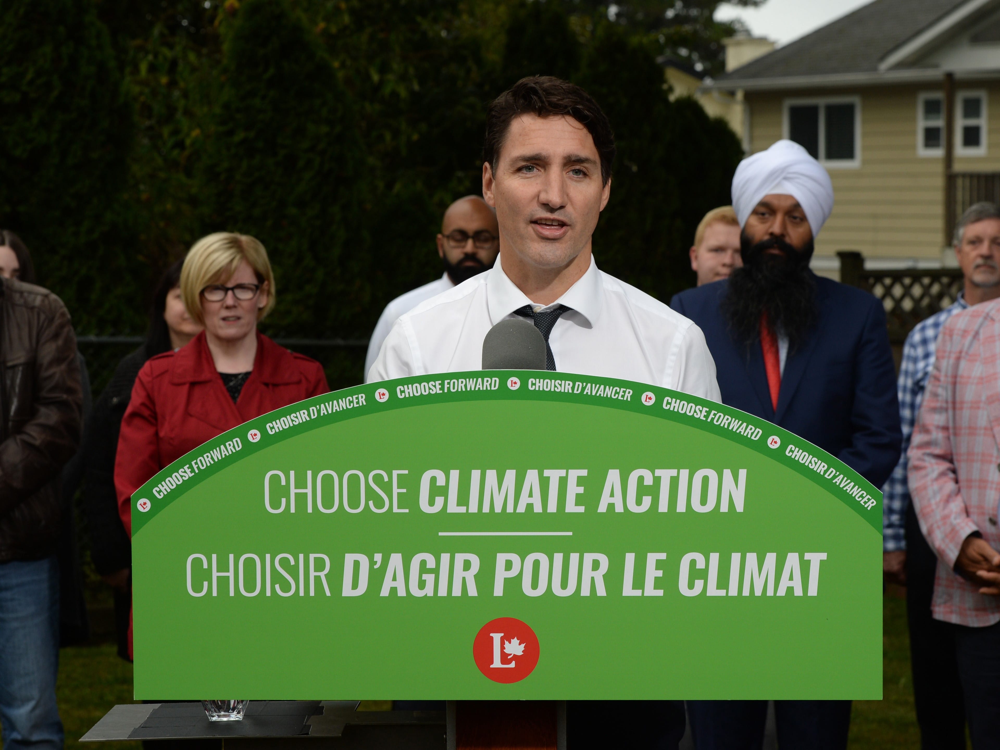Liberal leader Justin Trudeau makes an announcement during a campaign stop in Delta, B.C. on Wednesday, September 25, 2019. THE CANADIAN PRESS/Ryan Remiorz