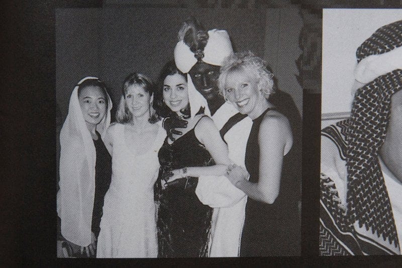 Time Magazine published this 2001 yearbook photo of Trudeau at an 2001 ‘Arabian Nights’-themed party (Time.com)