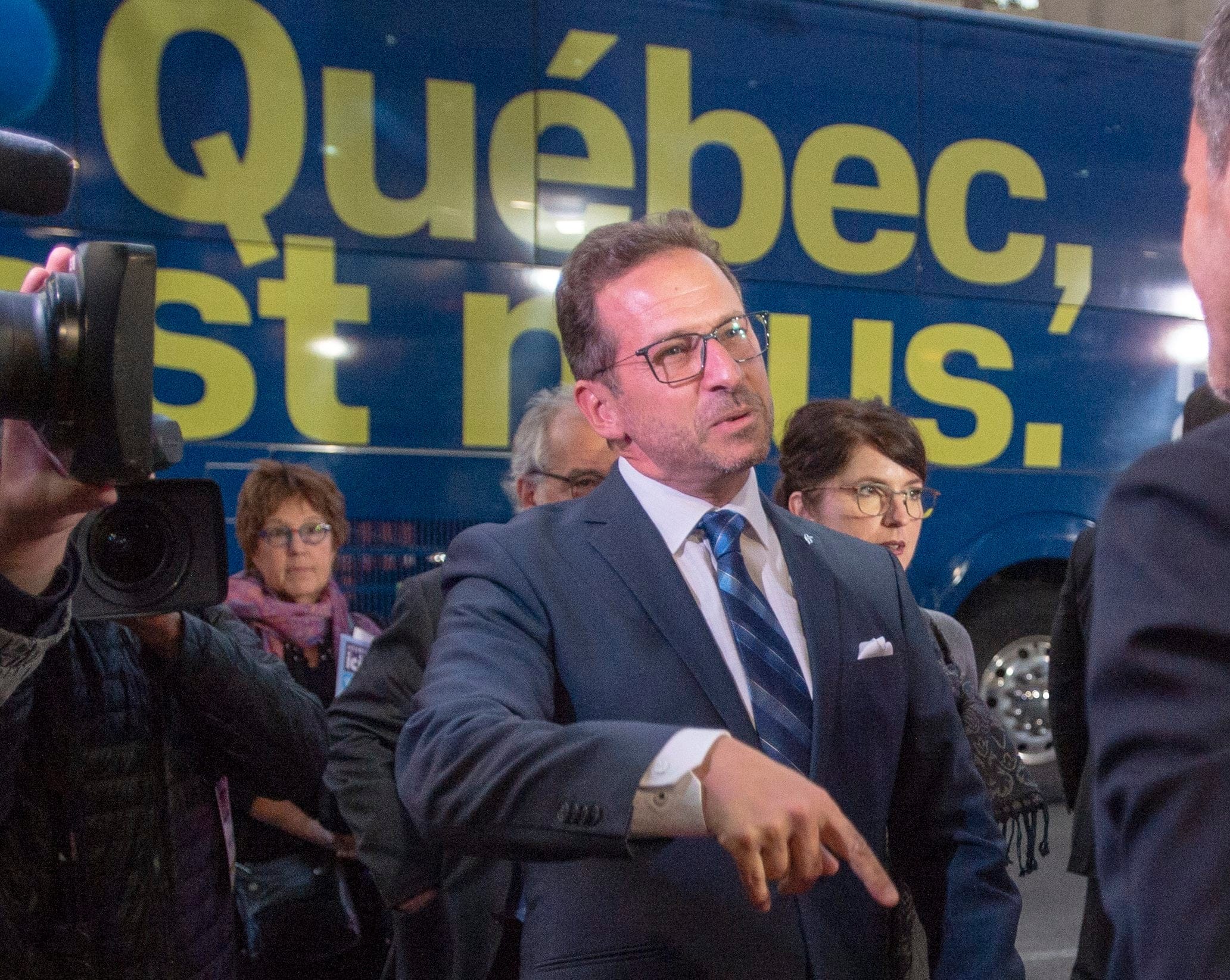 Blanchet arrives for the TVA french language debate in Montreal on Oct. 2, 2019 (Ryan Remiorz/CP)