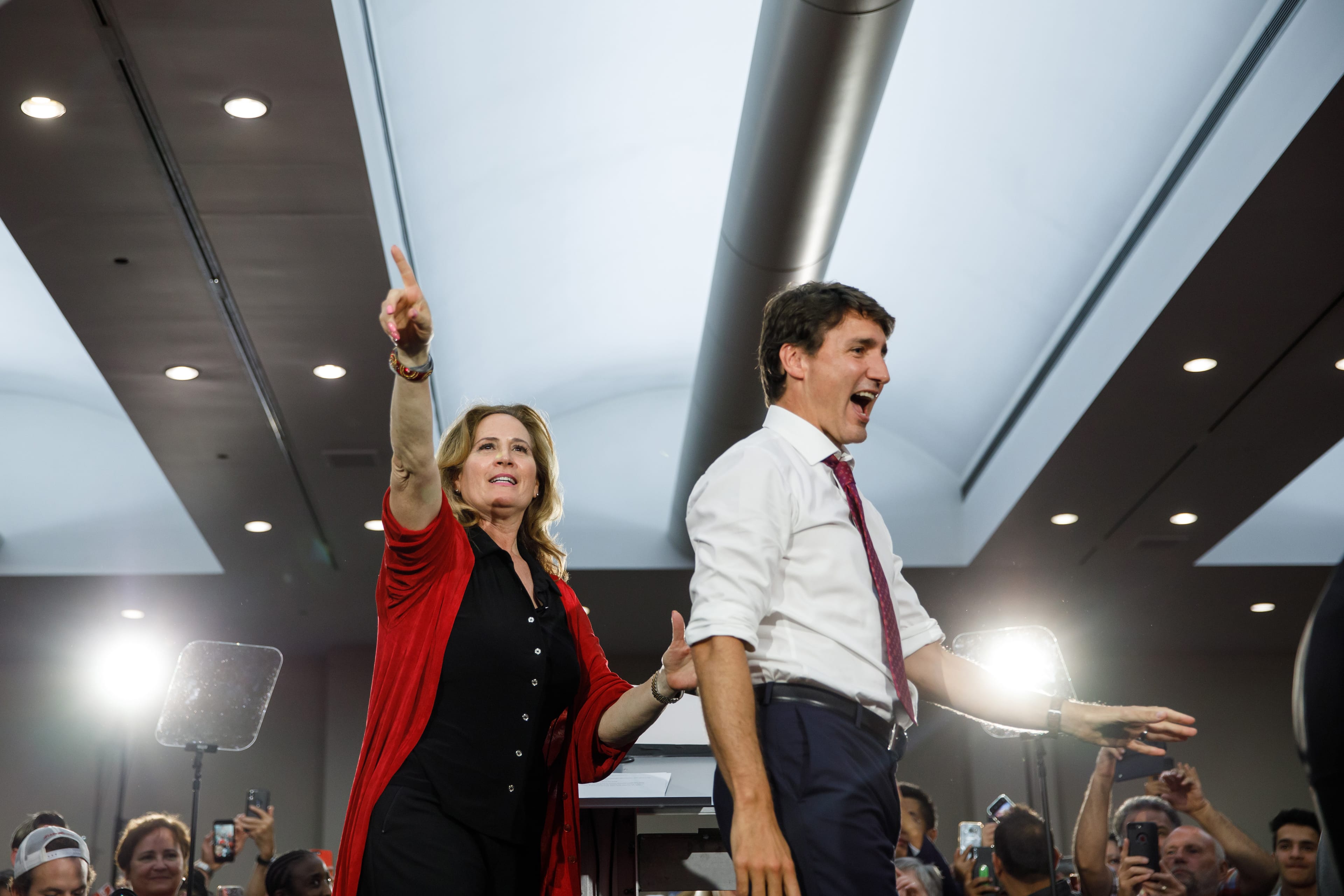 The Prime Minster attends a rally with Sandra Pupatello in Windsor on Sept. 16, 2019. (Adam Scotti/LPC)
