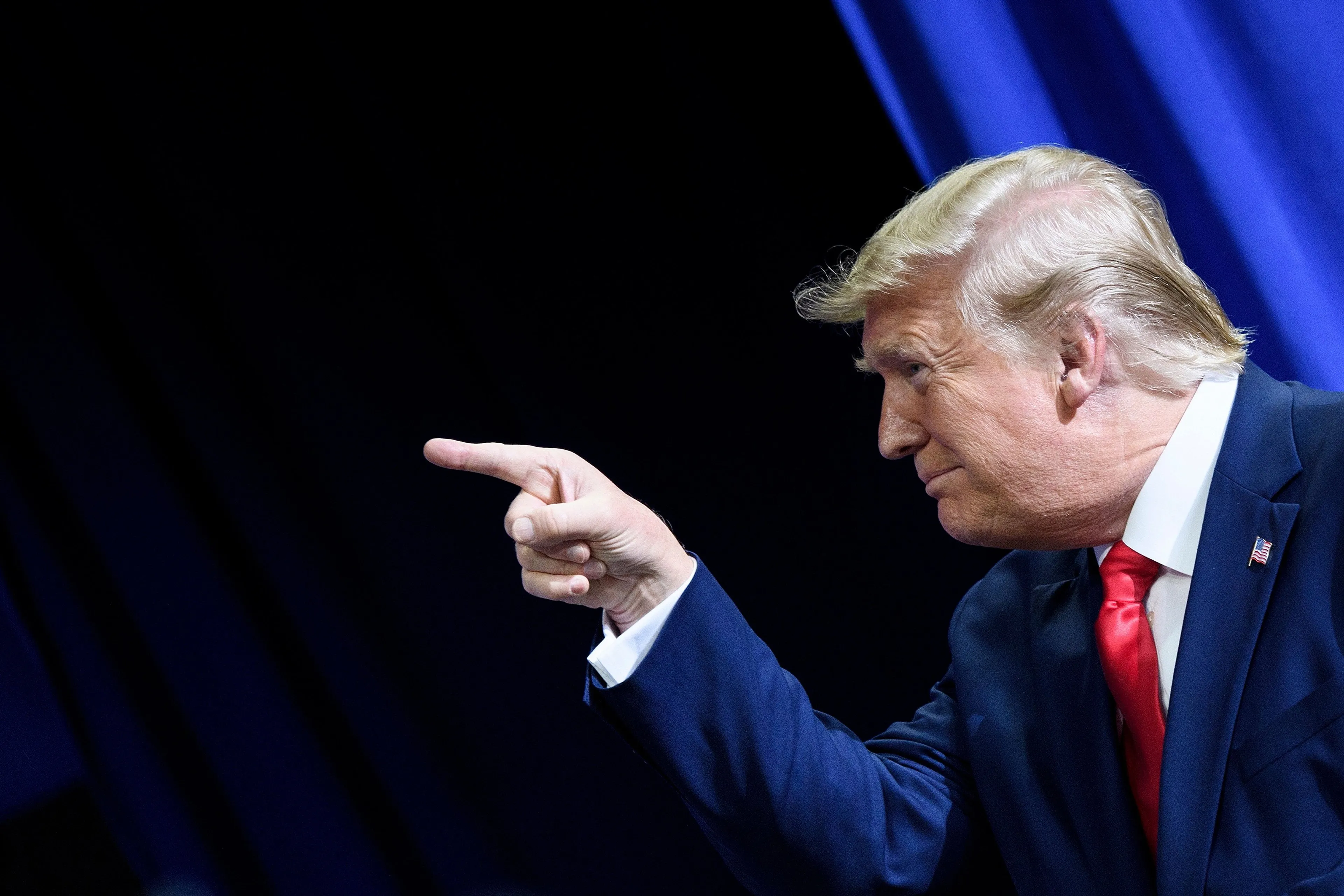 Trump gloweringly presides over an American cultural war that is anything but civil (Brendan Smialowski/AFP/Getty Images)