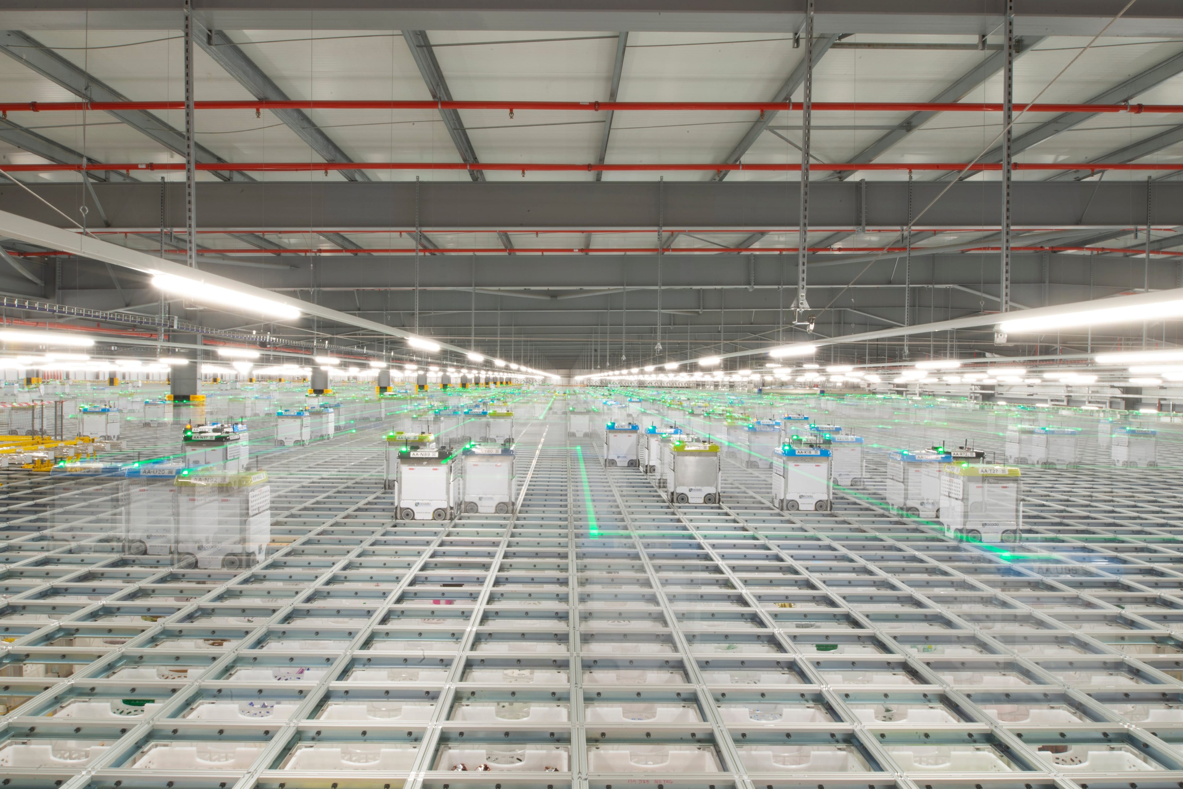 The robots in Sobeys' Vaughan facility will be fast, efficient and key to a boom in grocery e-commerce (Courtesy of Ocado)