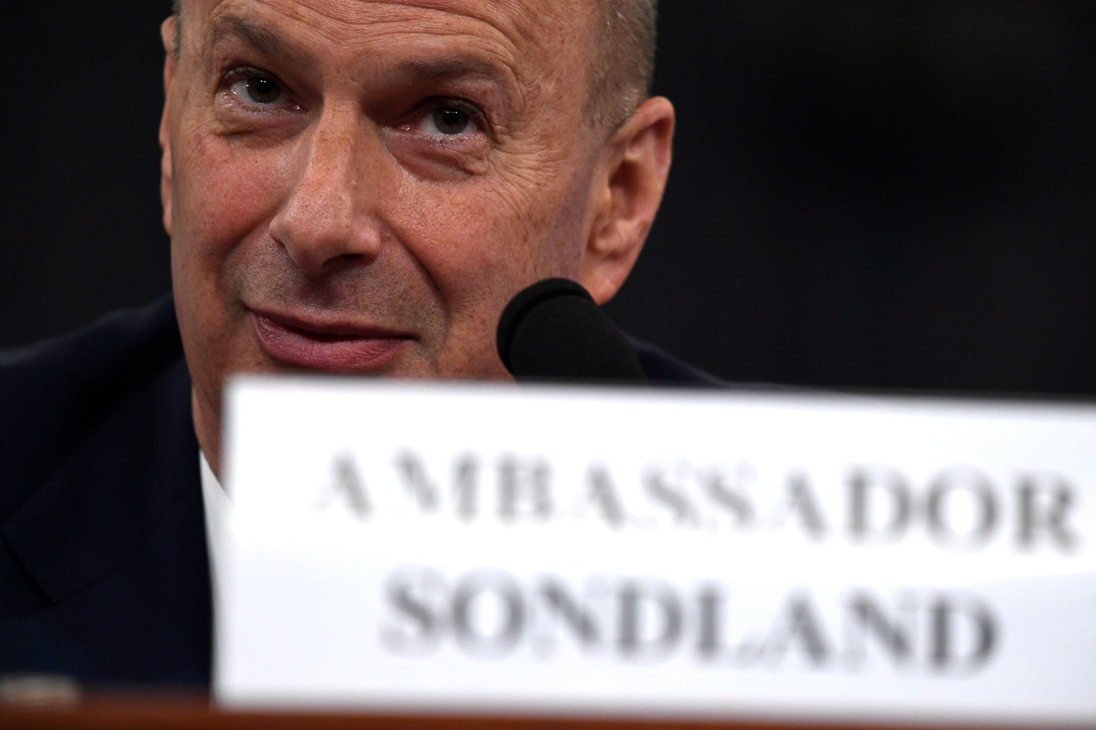 U.S. Ambassador to the European Union Gordon Sondland testifying at the Trump impeachment hearings. (Susan Walsh/AP)