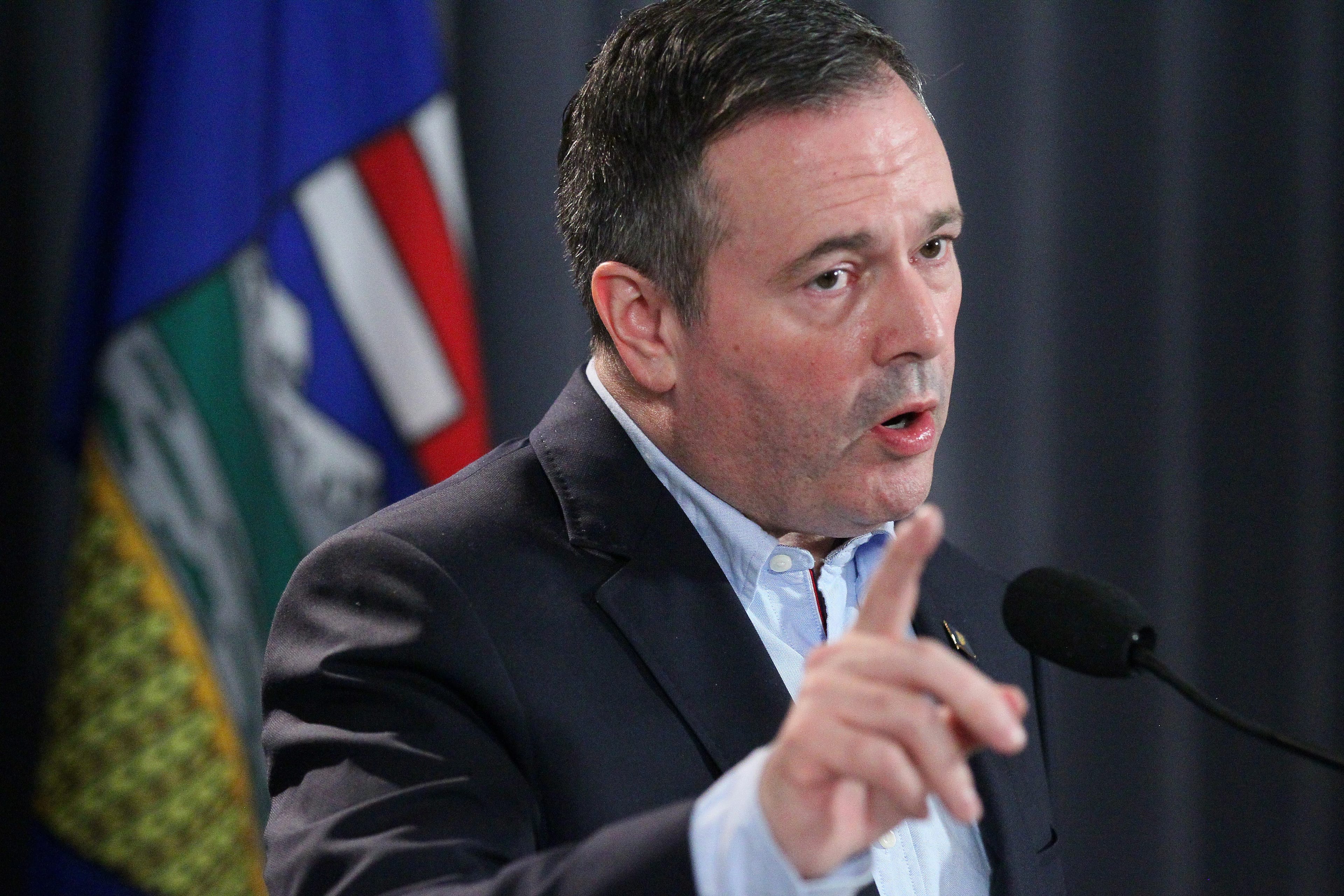 Alberta Premier Jason Kenney holds a media conference at the Alberta United Conservative Party Annual General Meeting in Calgary, on Dec. 1, 2019. (CP/Dave Chidley)