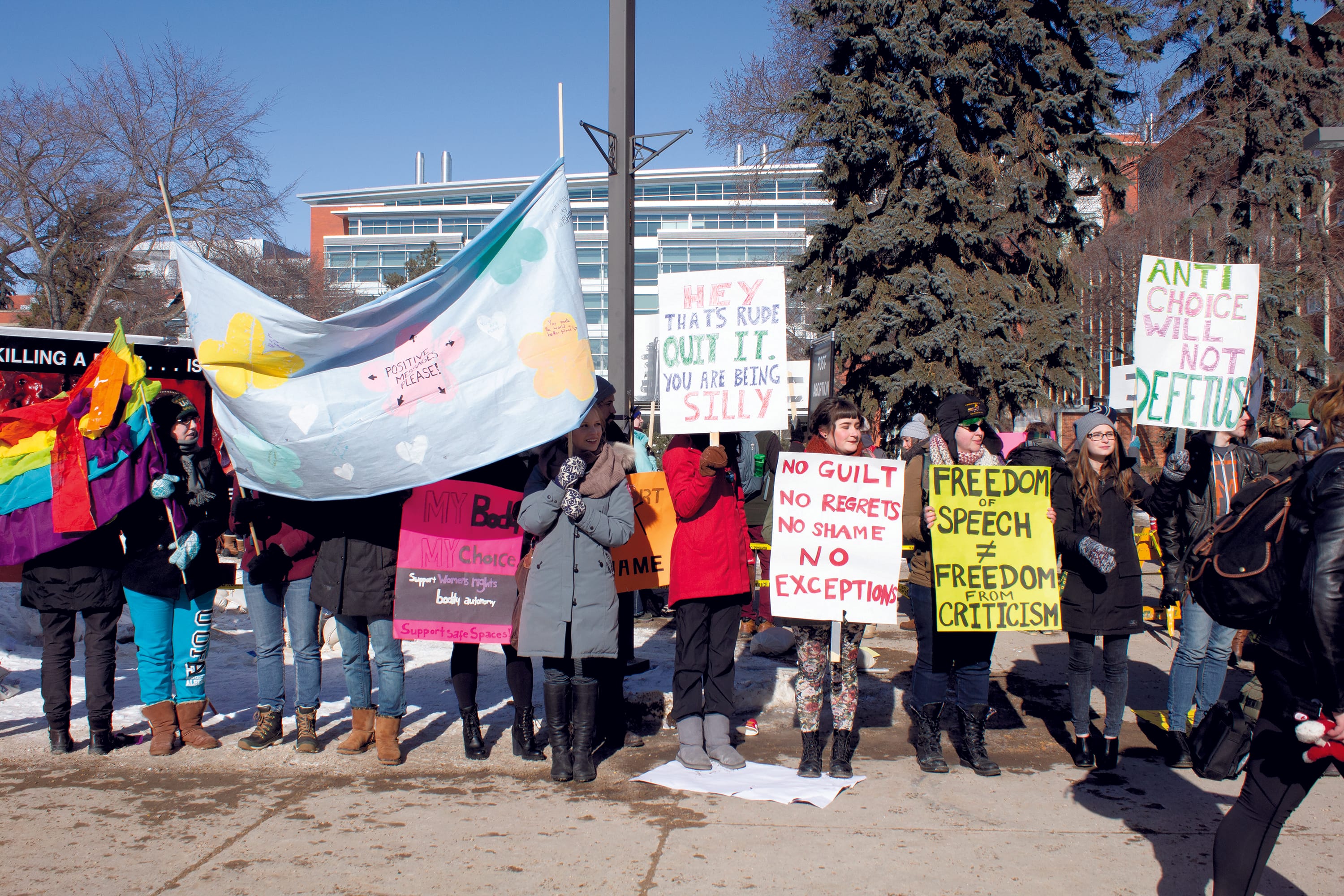 Anti-abortion rights protests at U of A (Christina Vargais/The Gateway)