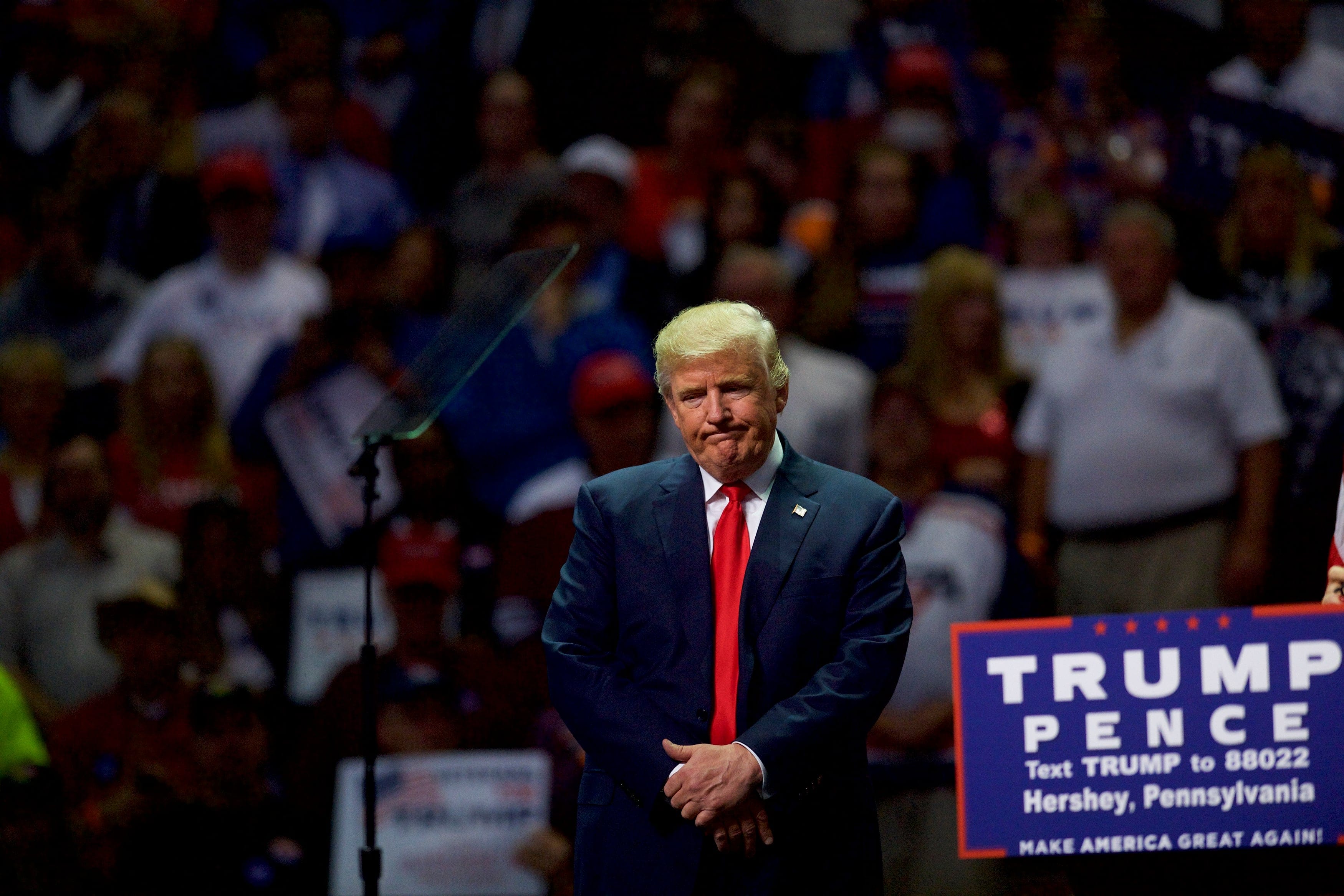 Donald J. Trump holds a rally at Giant Center on Nov/ 4, 2016 in Hershey, Pennsylvania. (Mark Makela/Getty Images)