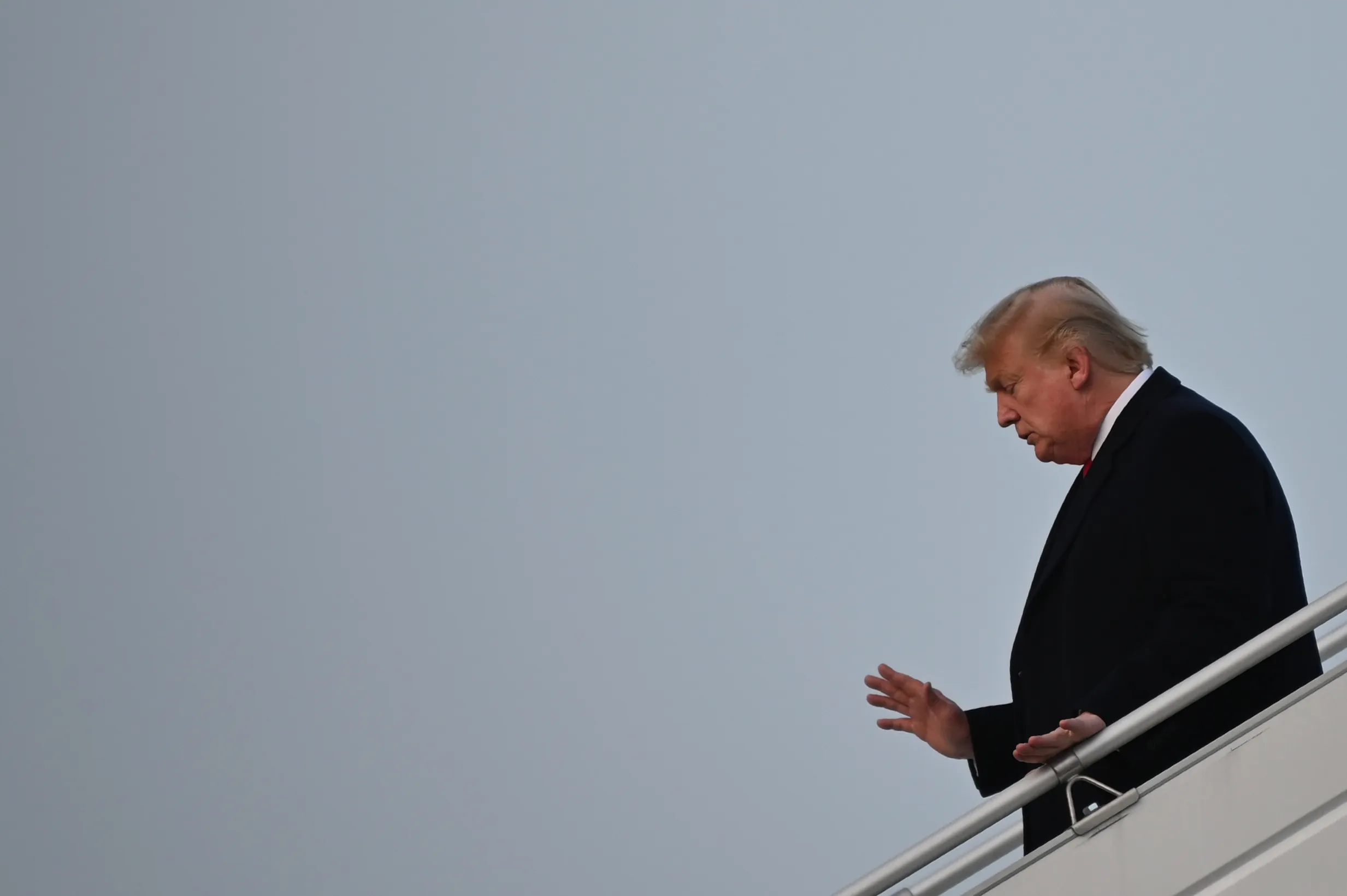 U.S. President Donald Trump arrives at Zurich International Airport on Jan. 21, as he prepares to travel to Davos, Switzerland for the World Economic Forum. (Jim Watson/AFP via Getty Images)