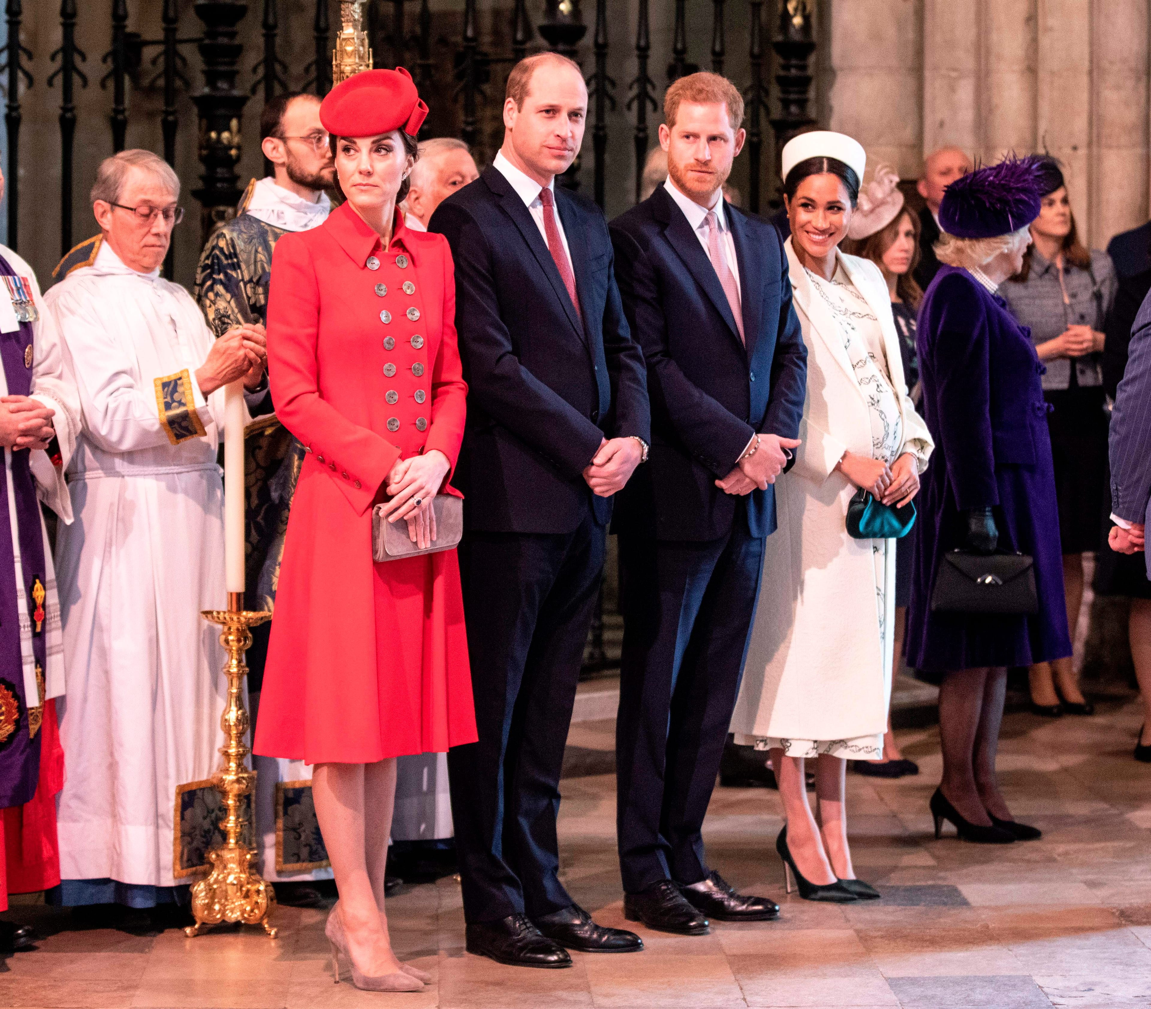 The 'Fab Four' attend the Commonwealth Day service at Westminster Abbey in London on March 11, 2019. (Richard Pohle /AFP via Getty Images)