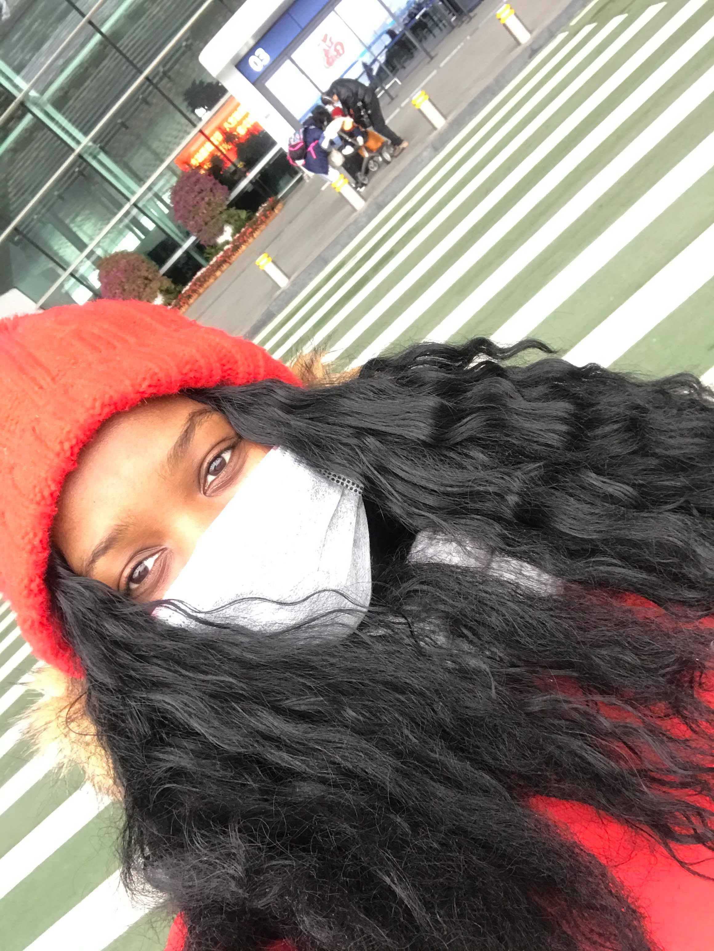 Canadian student Myriam Larouche before entering quarantine at CFB Trenton, Canada. (Myriam Larouche)