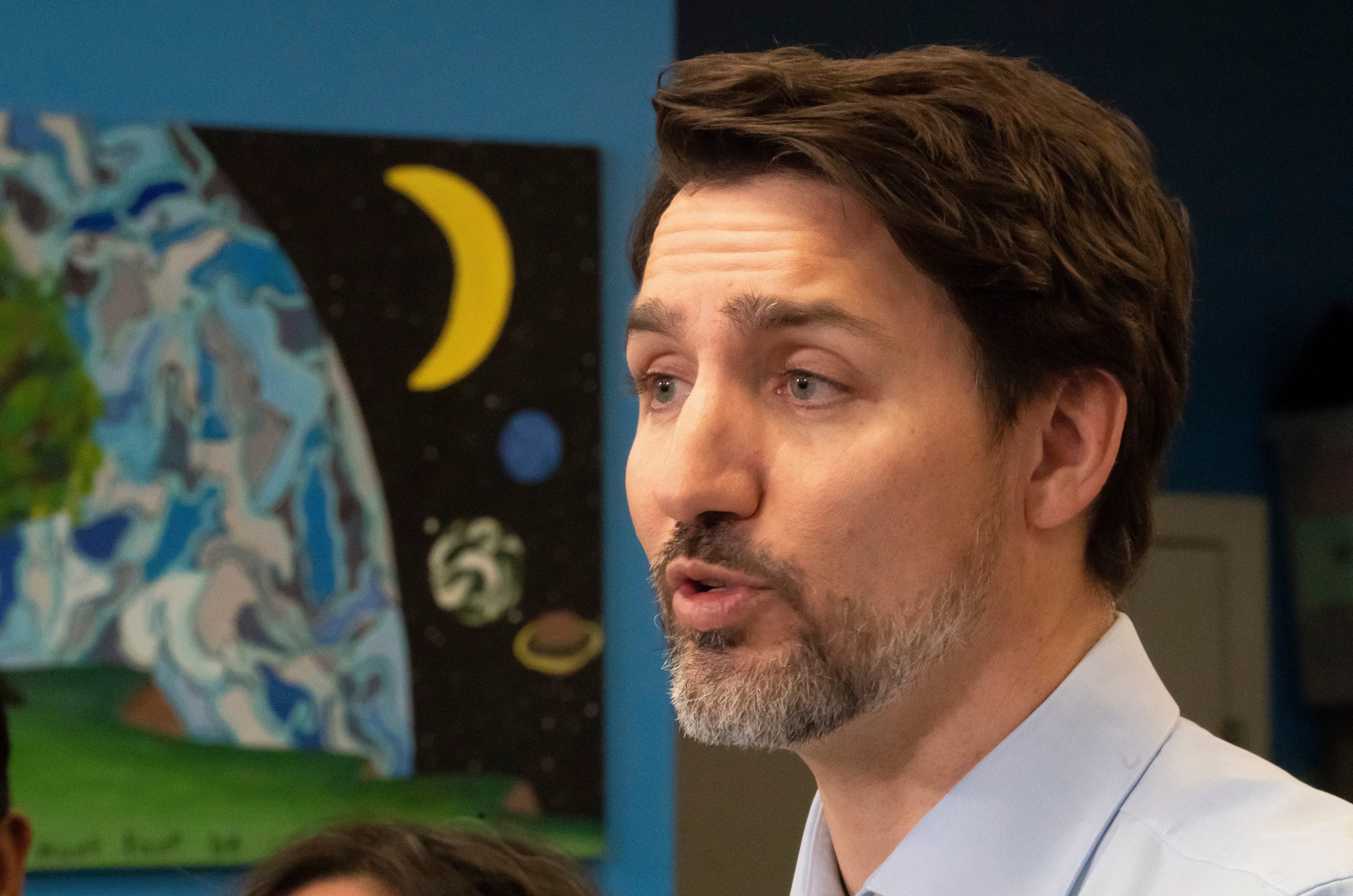 Prime Minister Justin Trudeau answers questions while visiting The Boys and Girls Club of East Scarborough in Toronto on March 5, 2020 (CP/Frank Gunn)