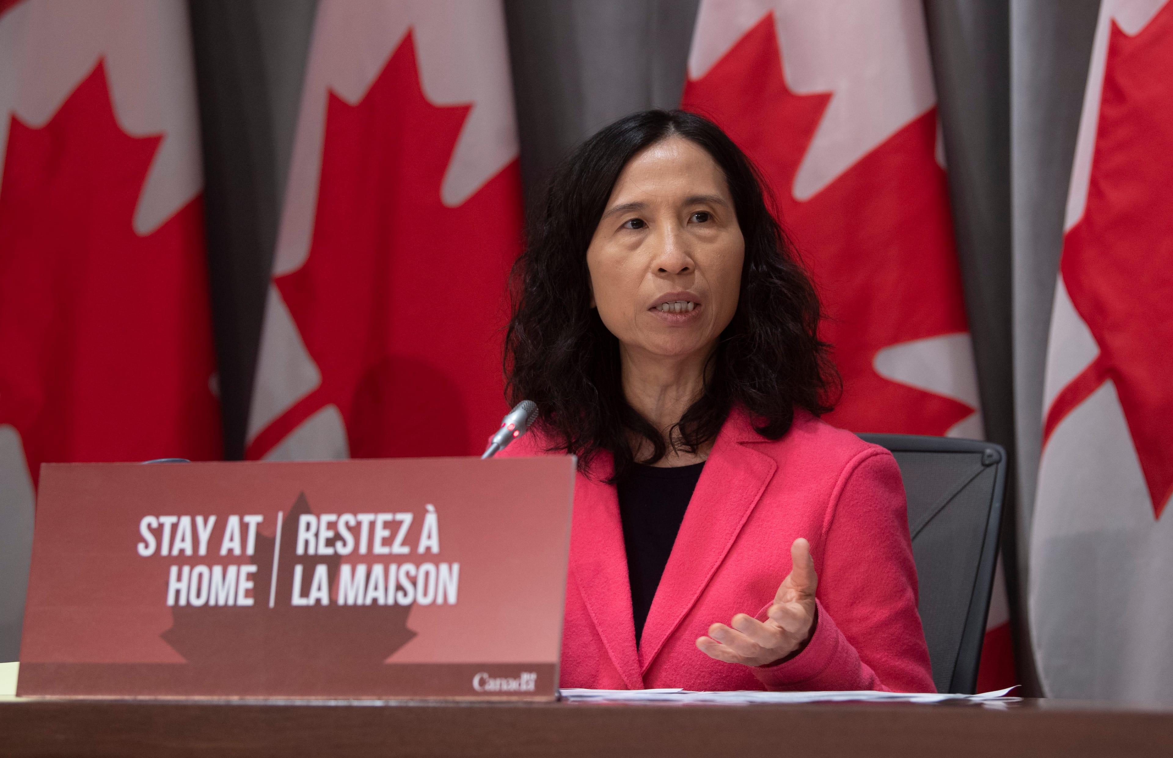Chief Public Health Officer Theresa Tam speaks during a news conference in Ottawa, Thursday March 26, 2020. (Adrian Wyld/CP)