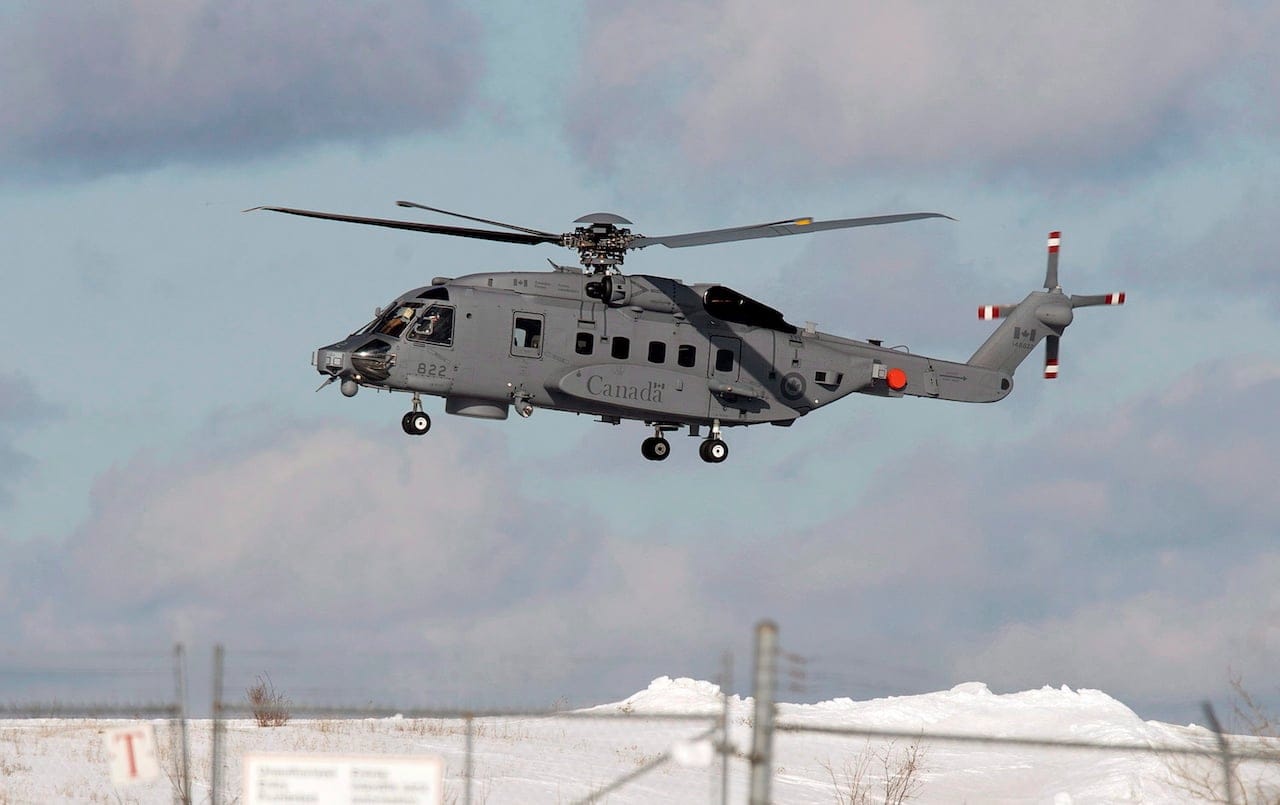 A CH-148 Cyclone maritime helicopter is seen during a training exercise at 12 Wing Shearwater near Dartmouth, N.S. on March 4, 2015. (Andrew Vaughan/CP)