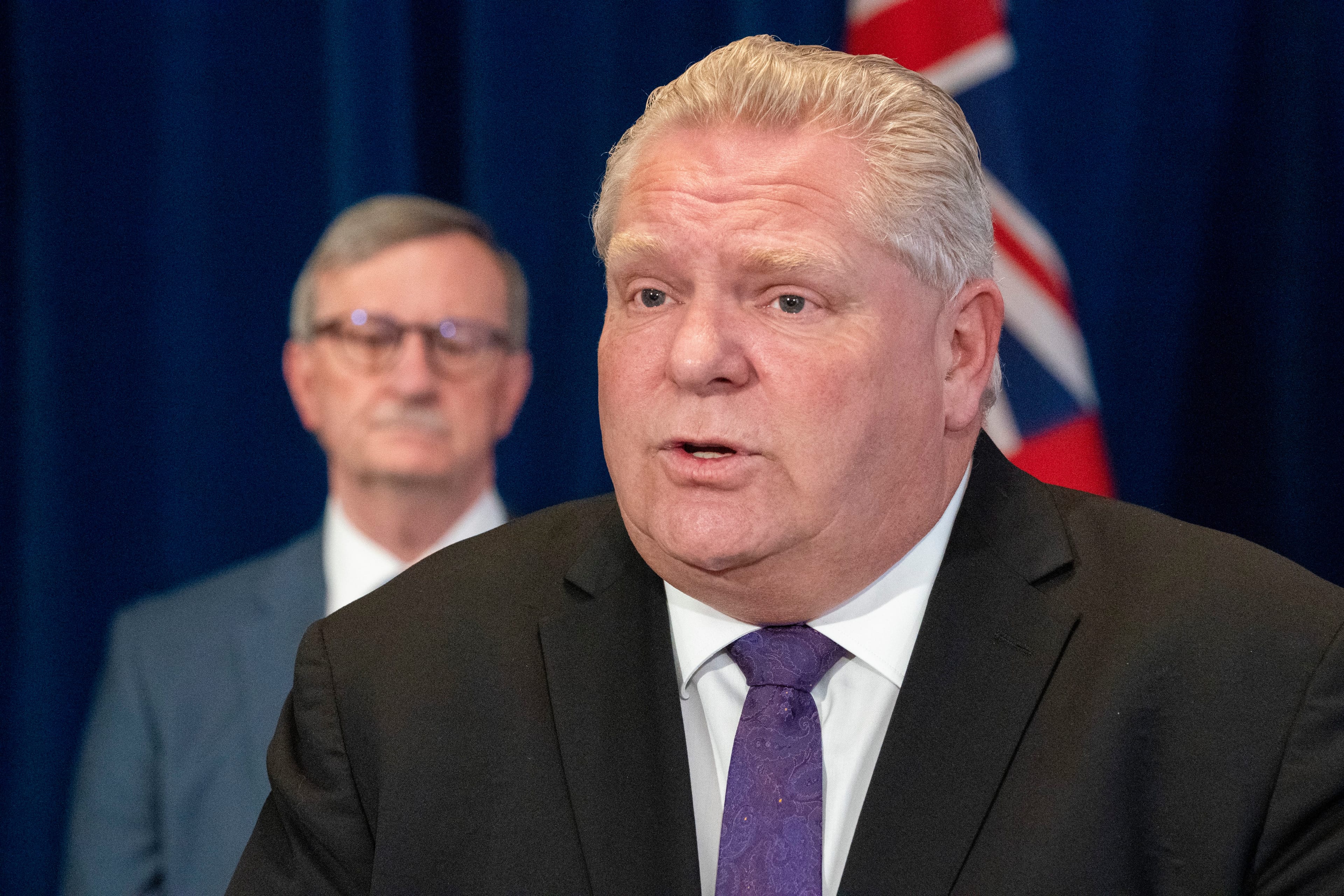 Ontario Premier Doug Ford holds a media briefing on COVID-19 following the release of provincial modelling in Toronto, Friday, April 3, 2020. THE CANADIAN PRESS/Frank Gunn