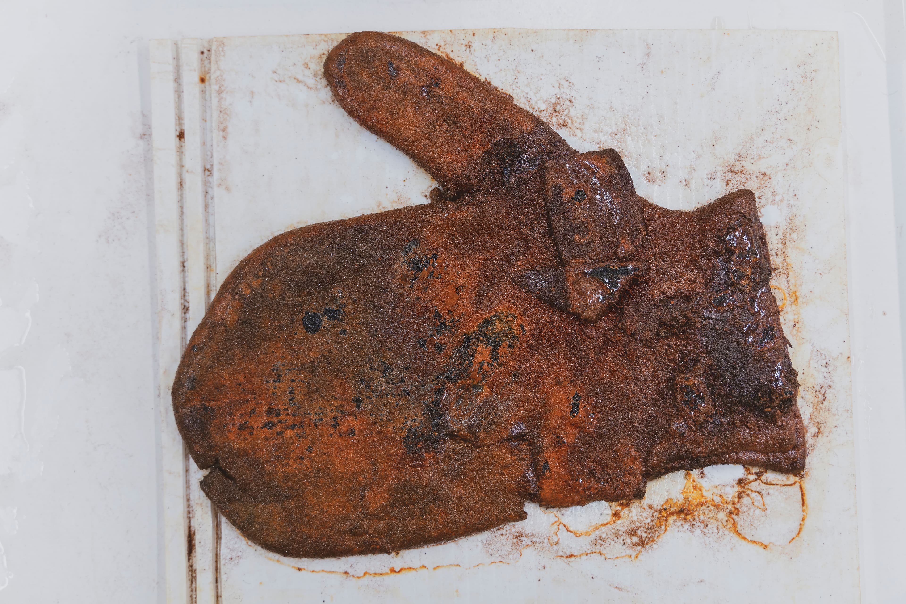 A wool mitten found on HMS Erebus was well-preserved by sediment and the dark, frigid waters. (Courtesy of Parks Canada)