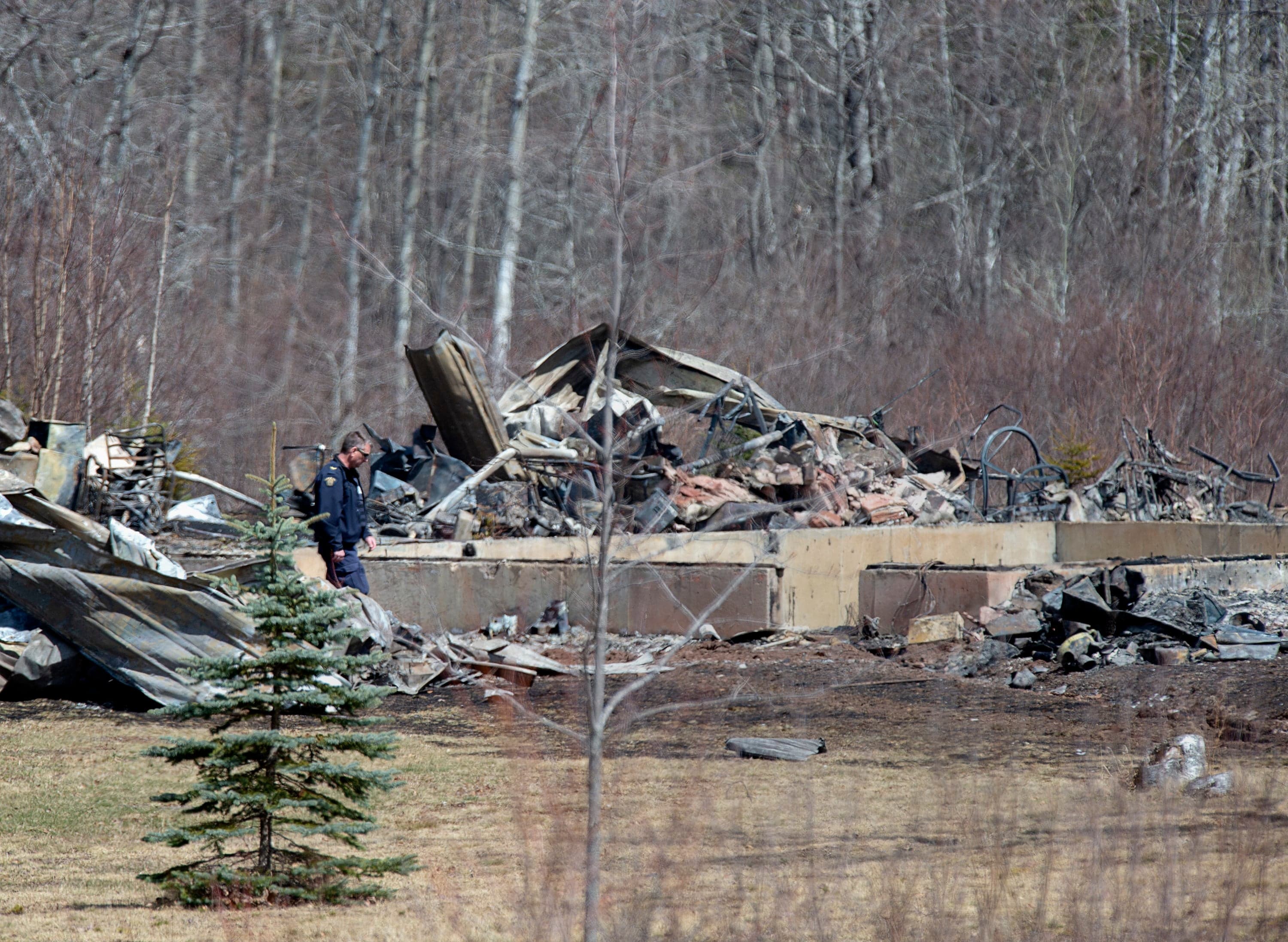 One of the houses destroyed by fire as police pursued the shooter in N.S. (Andrew Vaughan/CP)