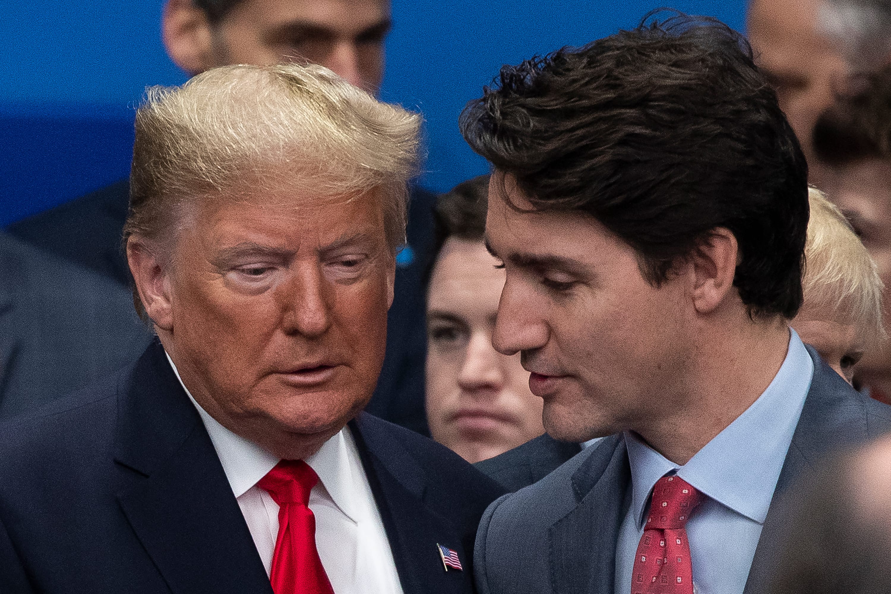 Trump and Trudeau attend the NATO summit at the Grove Hotel on Dec. 4, 2019, in Watford, England (Dan Kitwood/Getty Images)
